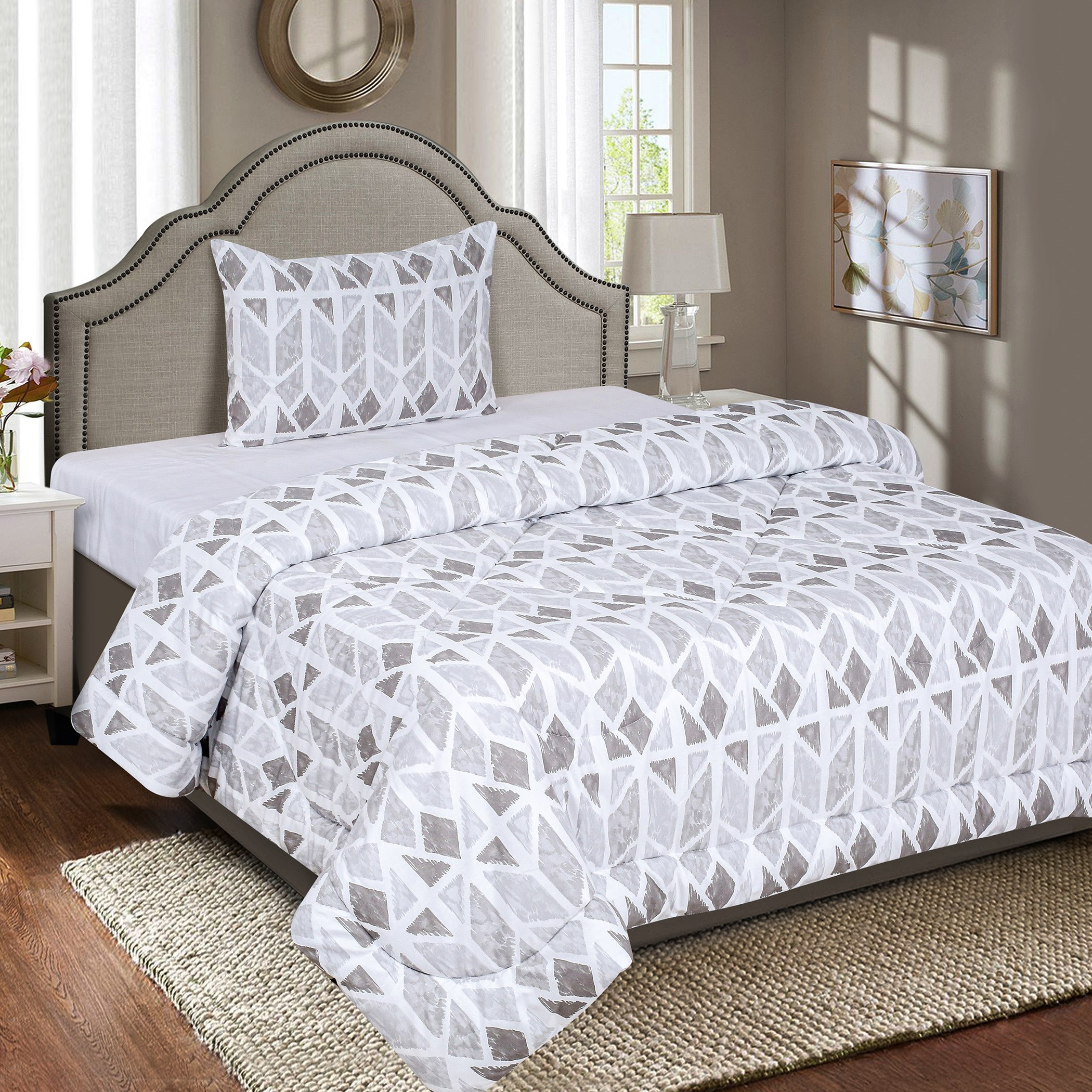 طقم لحاف قطن فردي بطبعات قطعتين من أورورا - 135x220 سم-hbxkidsandyouth-beddingandfurnishings-comfortersets-image-1