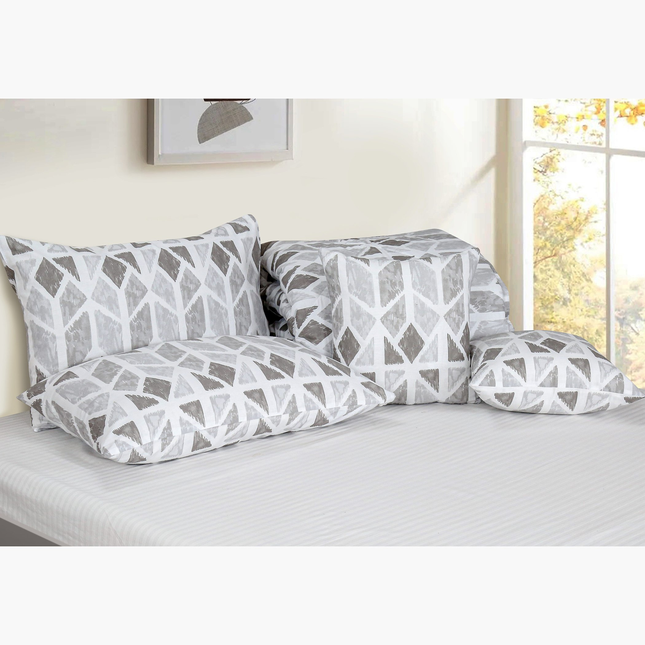 طقم لحاف كوين قطن بطبعات 5 قطع من أورورا - 200x240 سم-hbxhomeware-hbxdecorandfurnishings-image-4