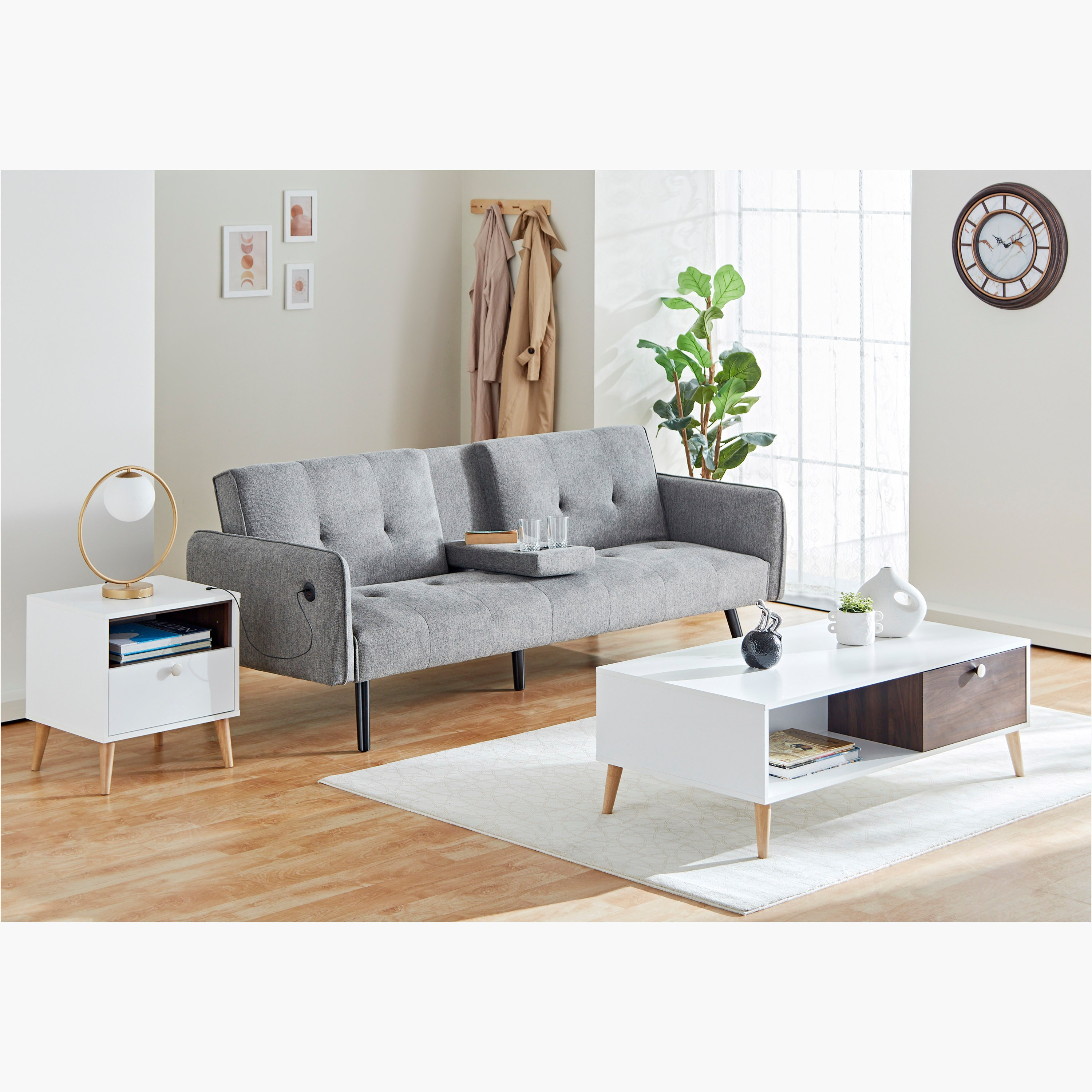 كنبة سرير قماش 3 مقاعد مع حامل أكواب وشاحن يو إس بي من دالتون-hbxfurniture-sofasandarmchairs-sofabeds-image-14