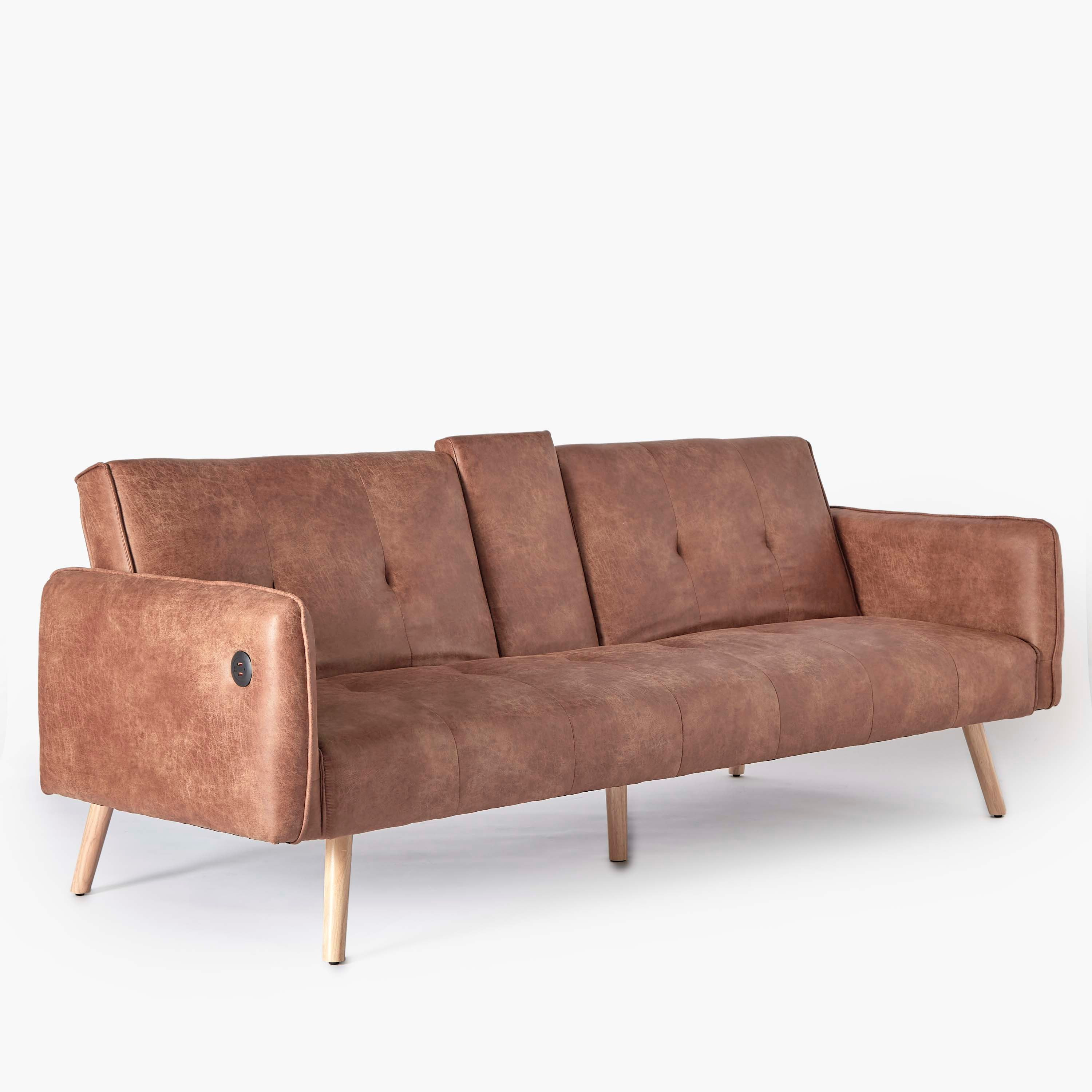 كنبة سرير جلد صناعي 3 مقاعد مع حامل أكواب منسدل وشاحن يو إس بي من دالتون-hbxfurniture-sofasandarmchairs-sofabeds-image-15