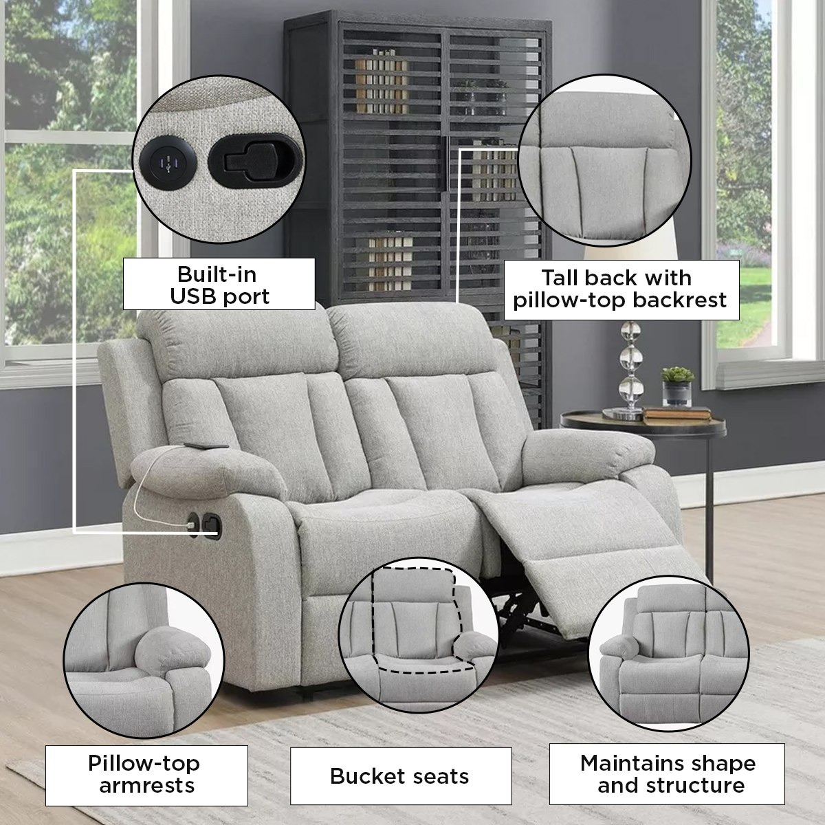 Jade 2-Seater Fabric Recliner Sofa with USB-hbxlivingroom-sofasandarmchairs-sofas-image-7