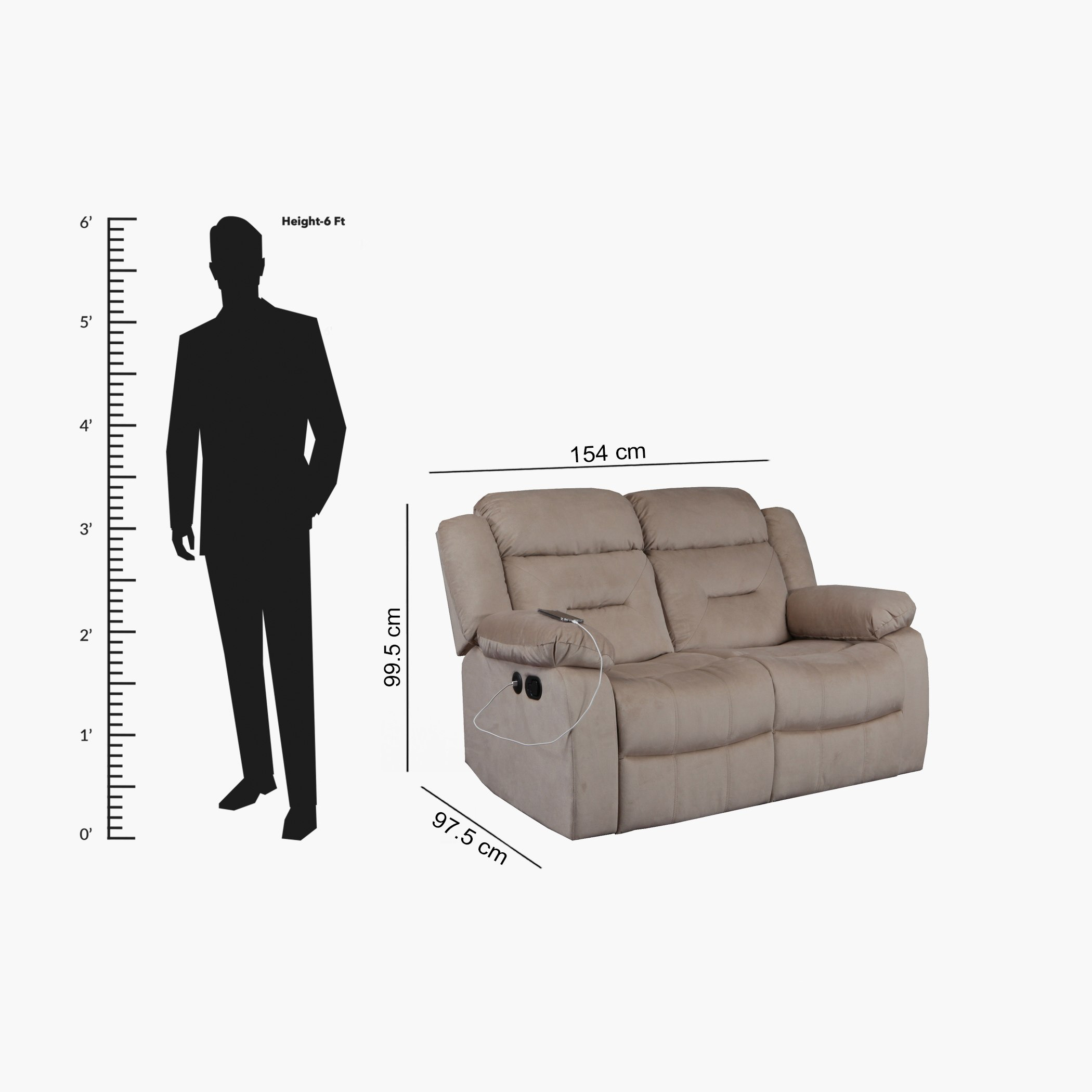 Leather recliner deals 2 seater sofa