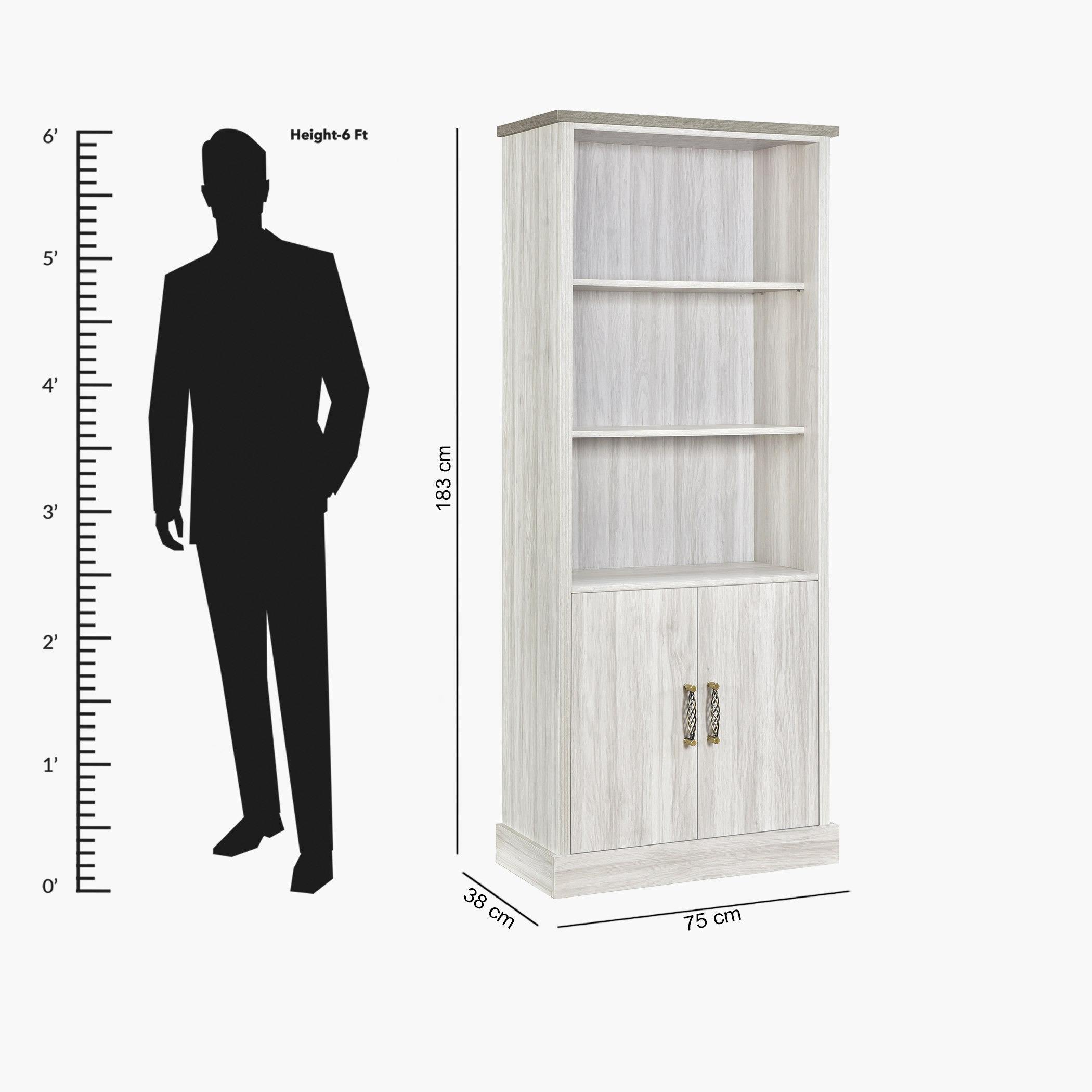 Angelic 2-Door Bookcase-hbxfurniture-office-bookcases-image-7