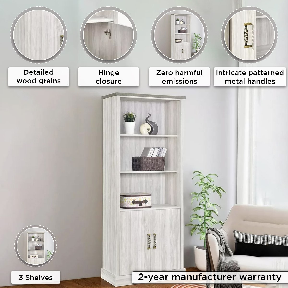 Angelic 2-Door Bookcase-hbxfurniture-office-bookcases-image-4