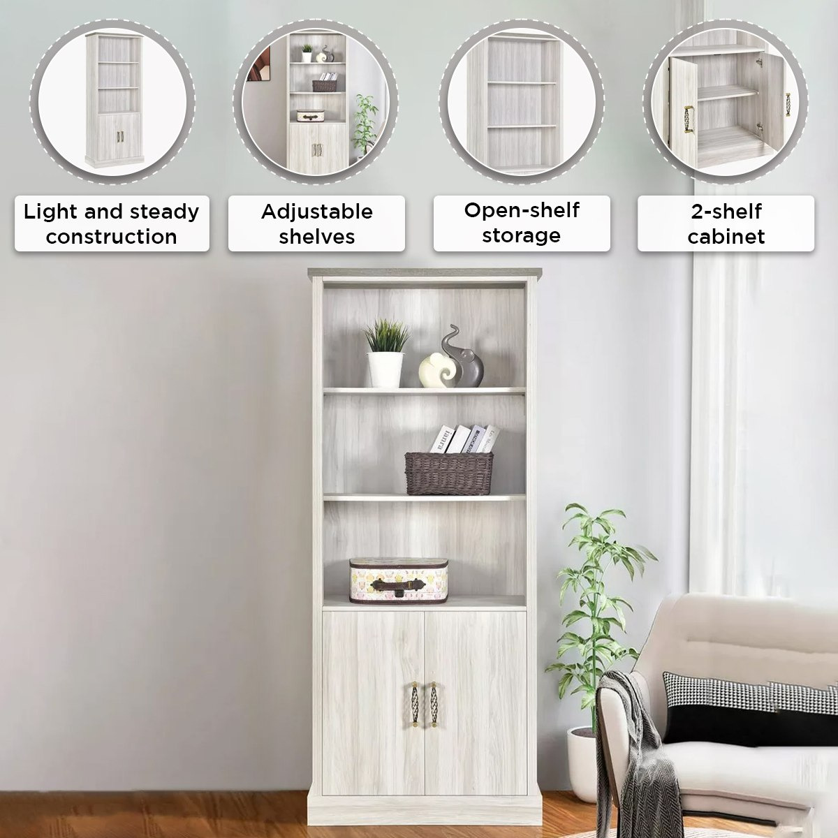 Angelic 2-Door Bookcase-hbxfurniture-office-bookcases-image-5