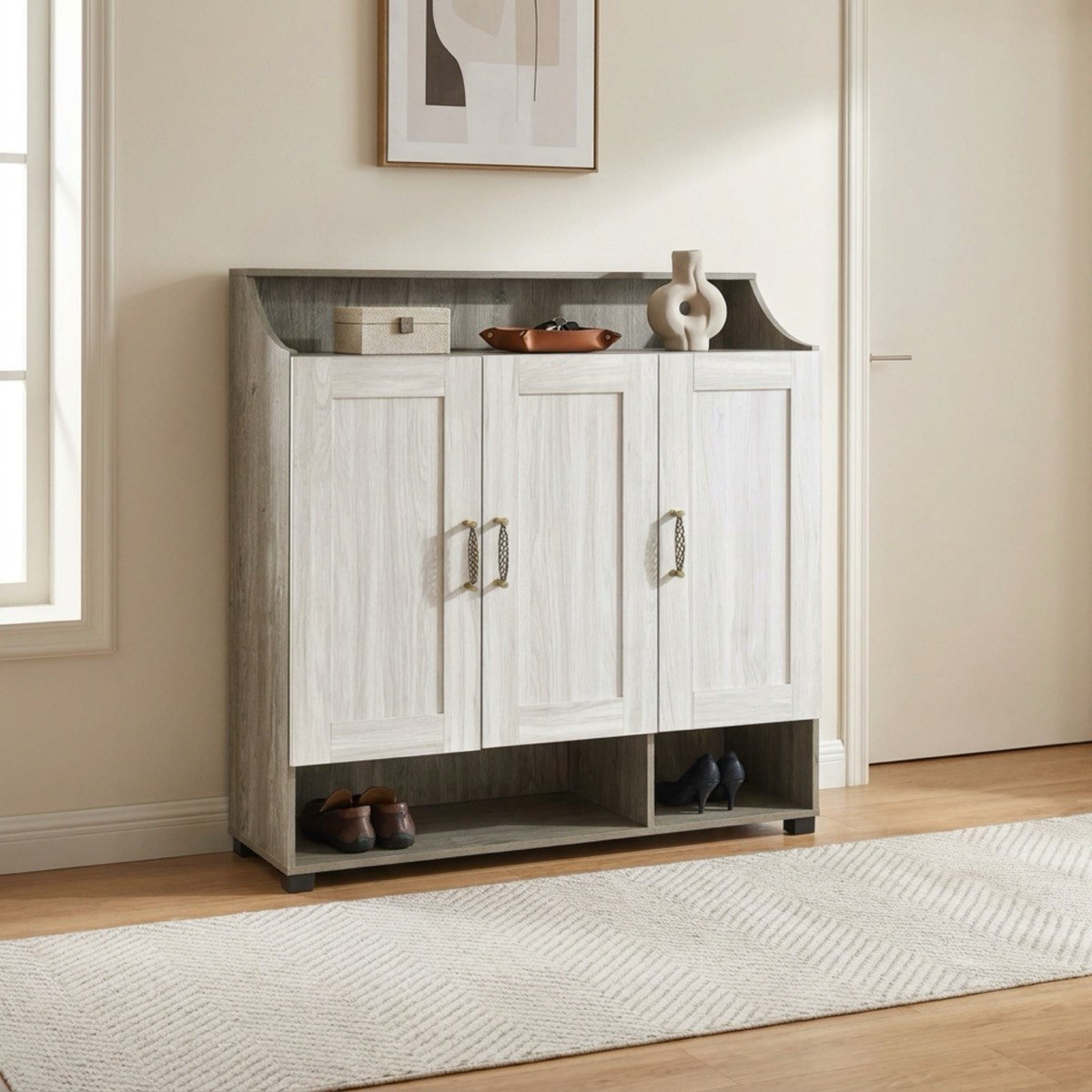 Angelic 26-Pair Shoe Cabinet with 3 Doors-hbxbedroom-shoecabinetsandracks-image-1