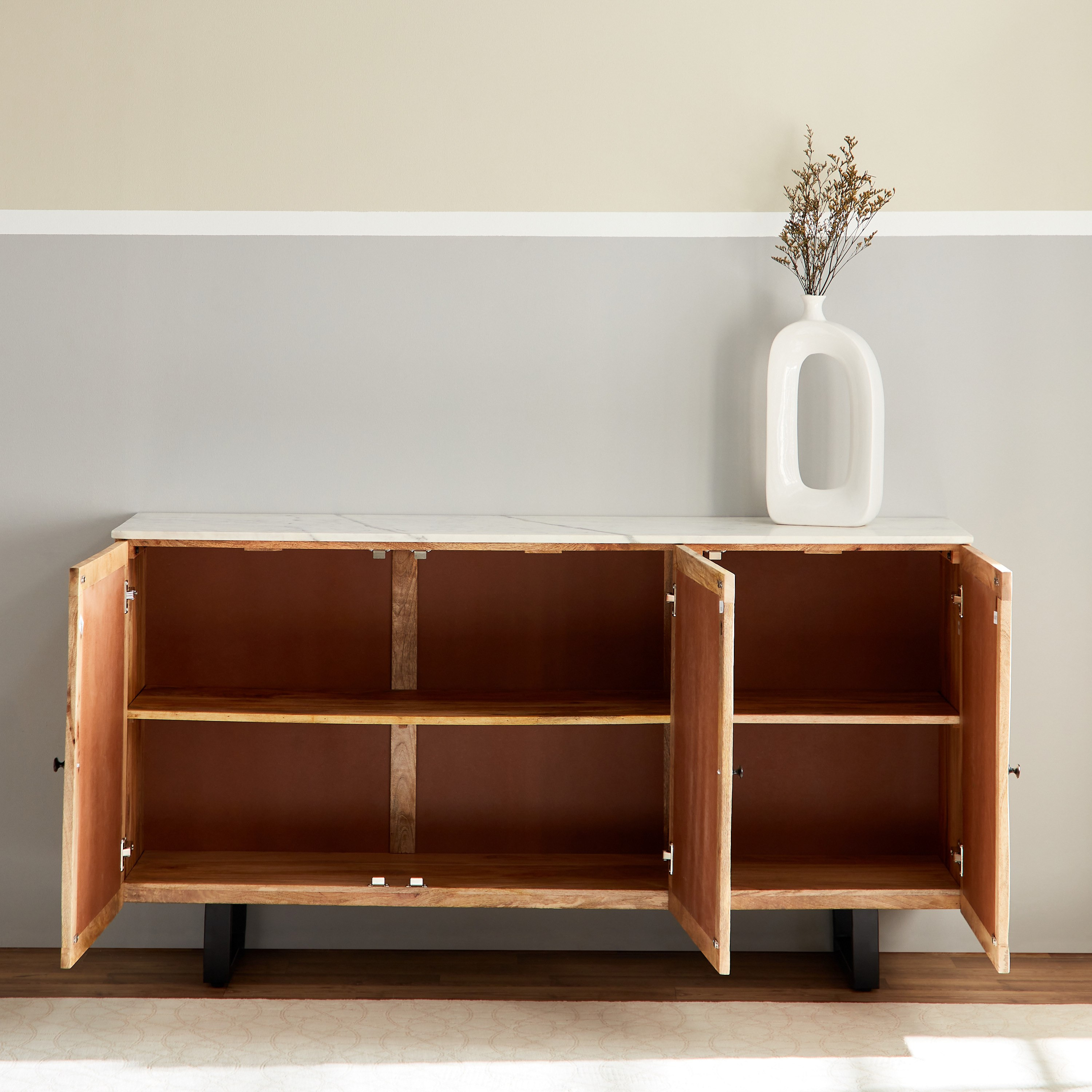 خزانة بوفيه جانبية من الخشب الصلب بـ3 أبواب وسطح رخام من فلوريا-hbxfurniture-diningroom-buffetsandsideboards-image-3