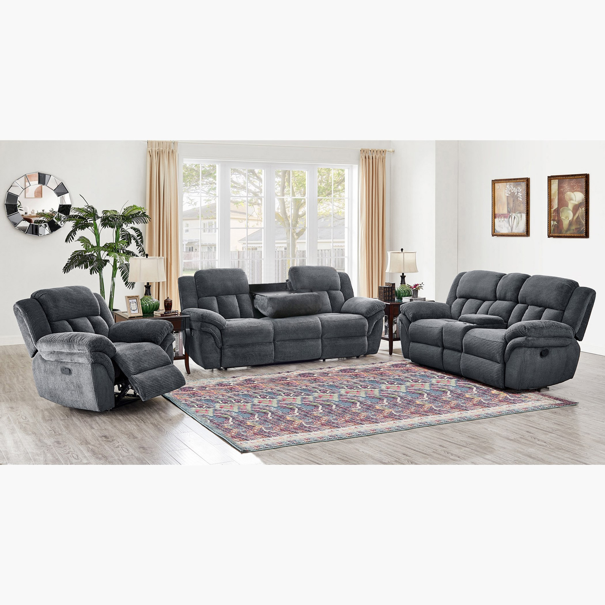كنبة استرخاء 2 مقاعد مع طاولة كونسول و2 حاملات أكواب من ستانفورد-hbxlivingroom-sofasandarmchairs-sofas-image-10
