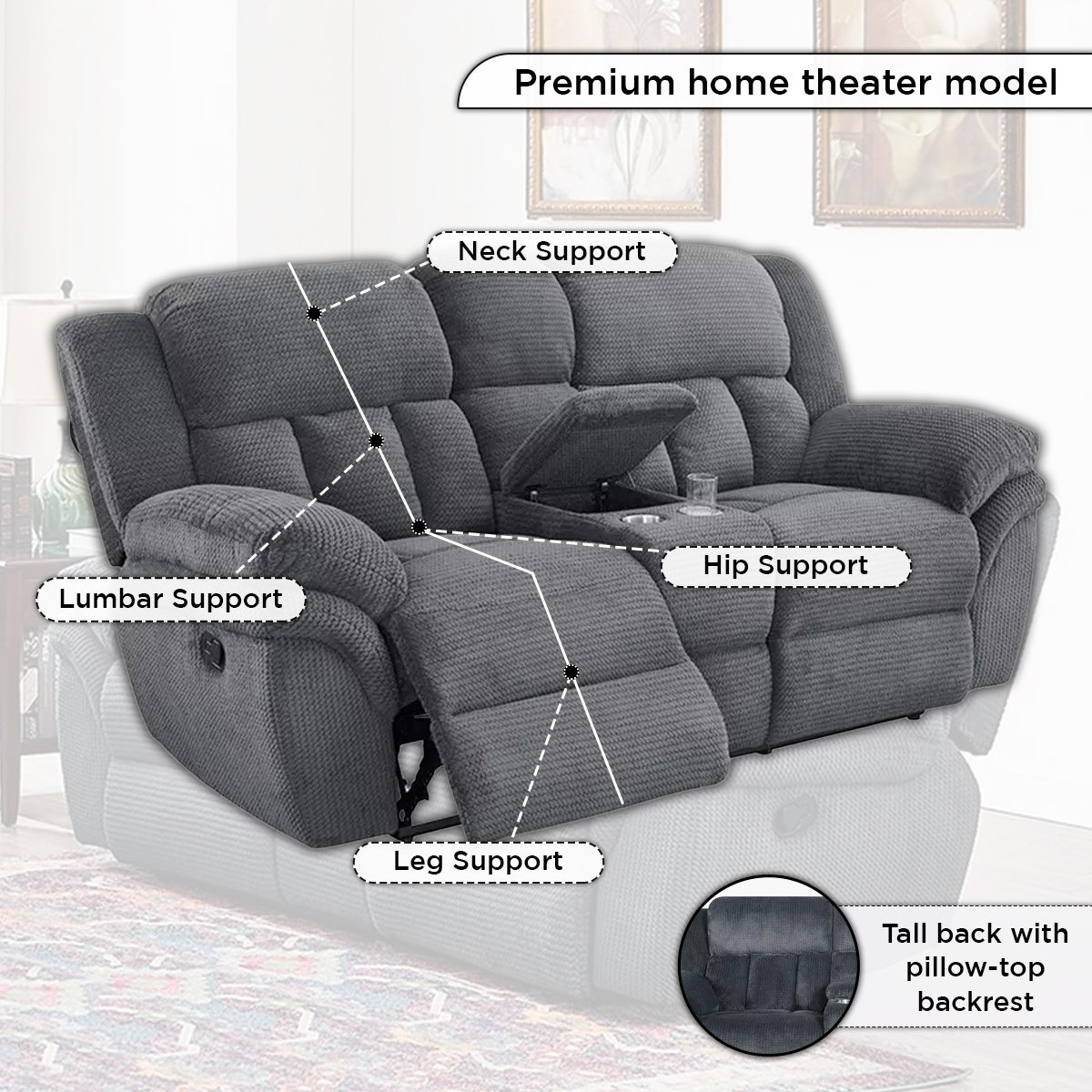 كنبة استرخاء 2 مقاعد مع طاولة كونسول و2 حاملات أكواب من ستانفورد-hbxlivingroom-sofasandarmchairs-sofas-image-7