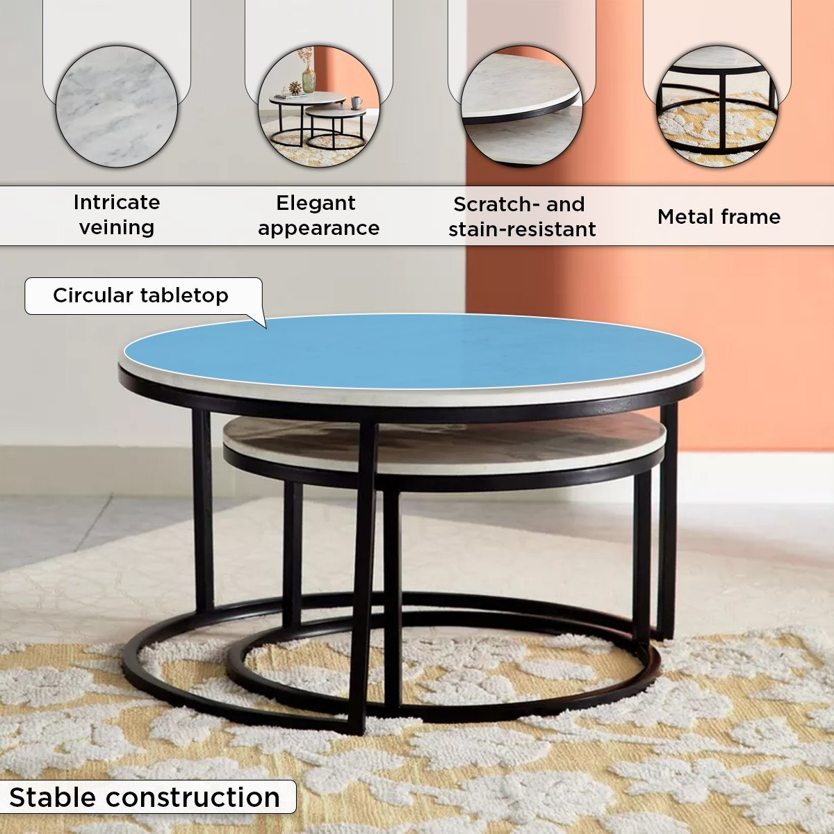 طقم طاولة قهوة مستديرة من قطعتين بسطح من الرخام الأصلي - هارفي من كافون-hbxlivingroom-tablesandstands-coffeetables-image-5