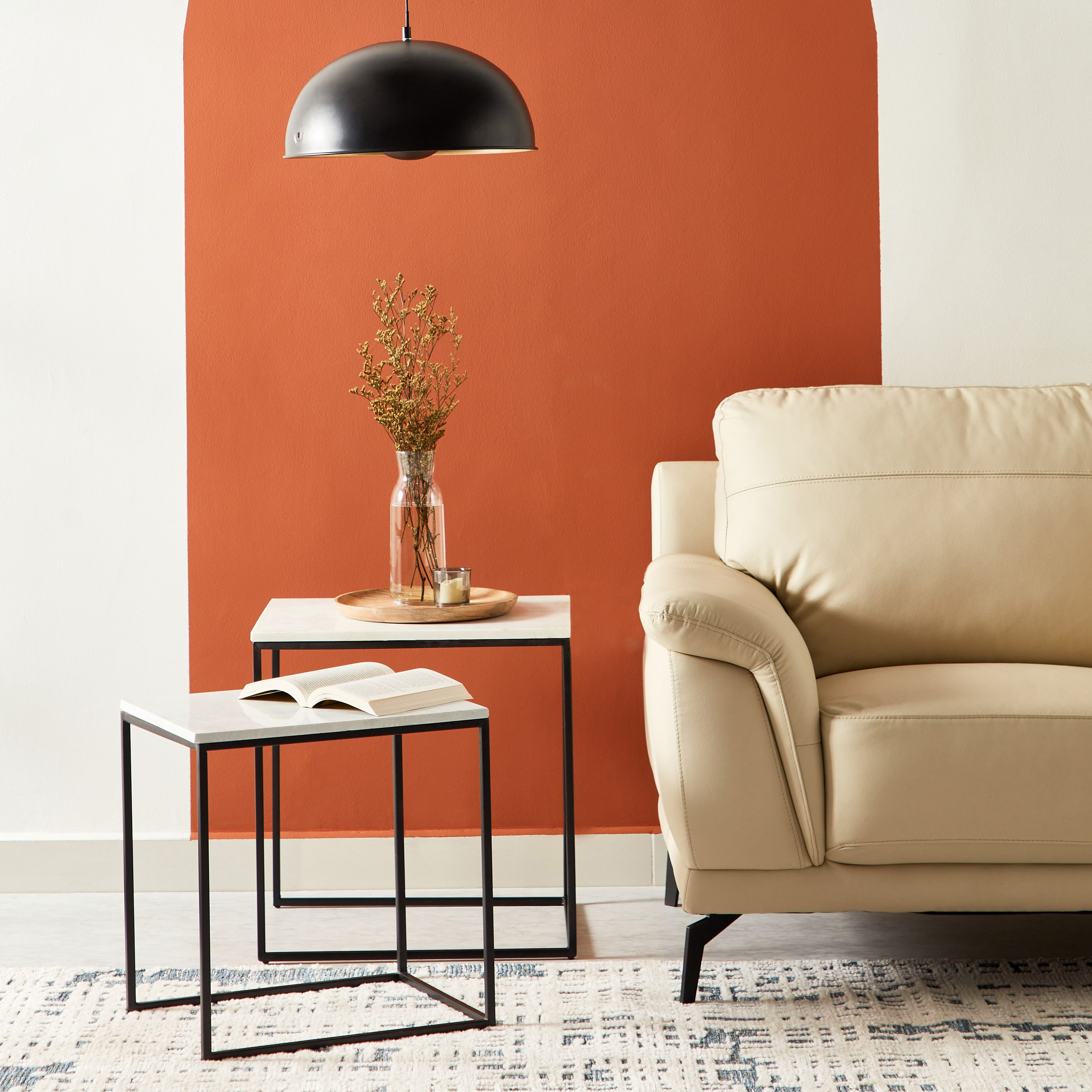 طقم طاولة جانبية من قطعتين بسطح من الرخام الأصلي - إيلين من فيندرا-hbxfurniture-livingroom-endtables-image-6