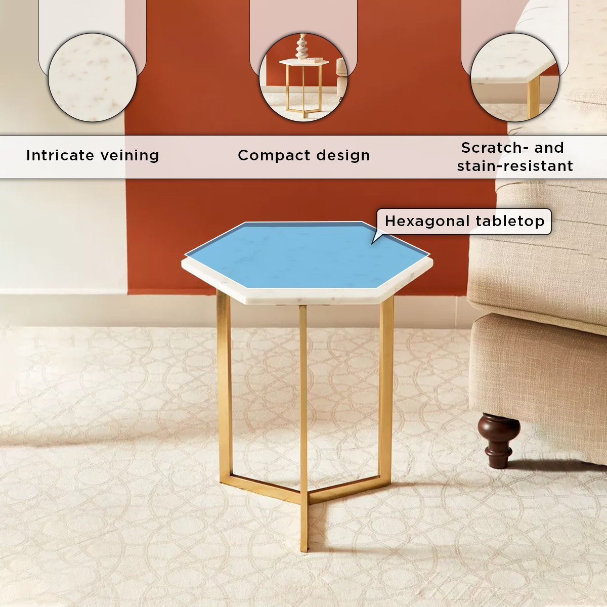 طاولة جانبية بسطح من الرخام الأصلي - ويلو-hbxfurniture-livingroom-endtables-image-5