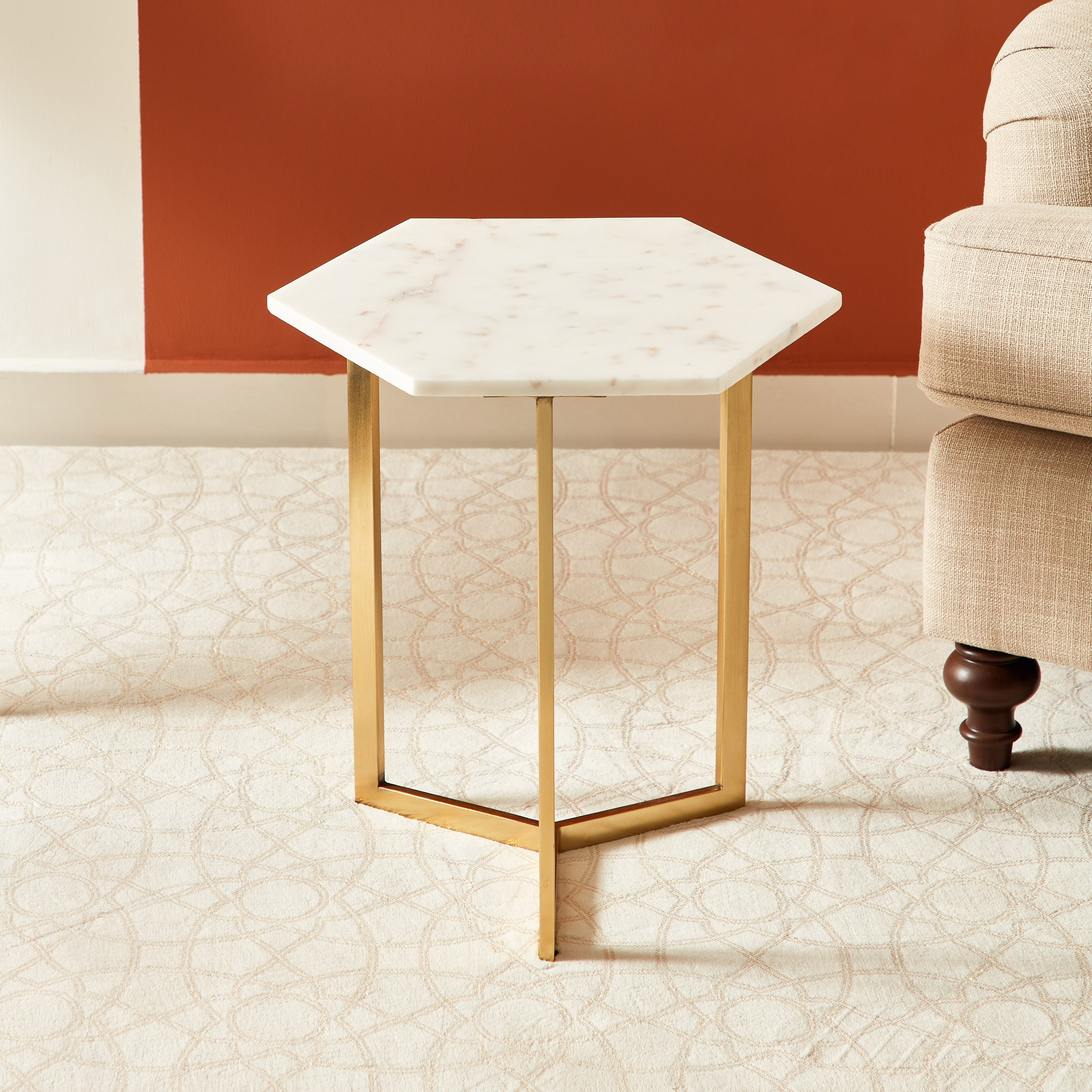 طاولة جانبية بسطح من الرخام الأصلي - ويلو-hbxfurniture-livingroom-endtables-image-2