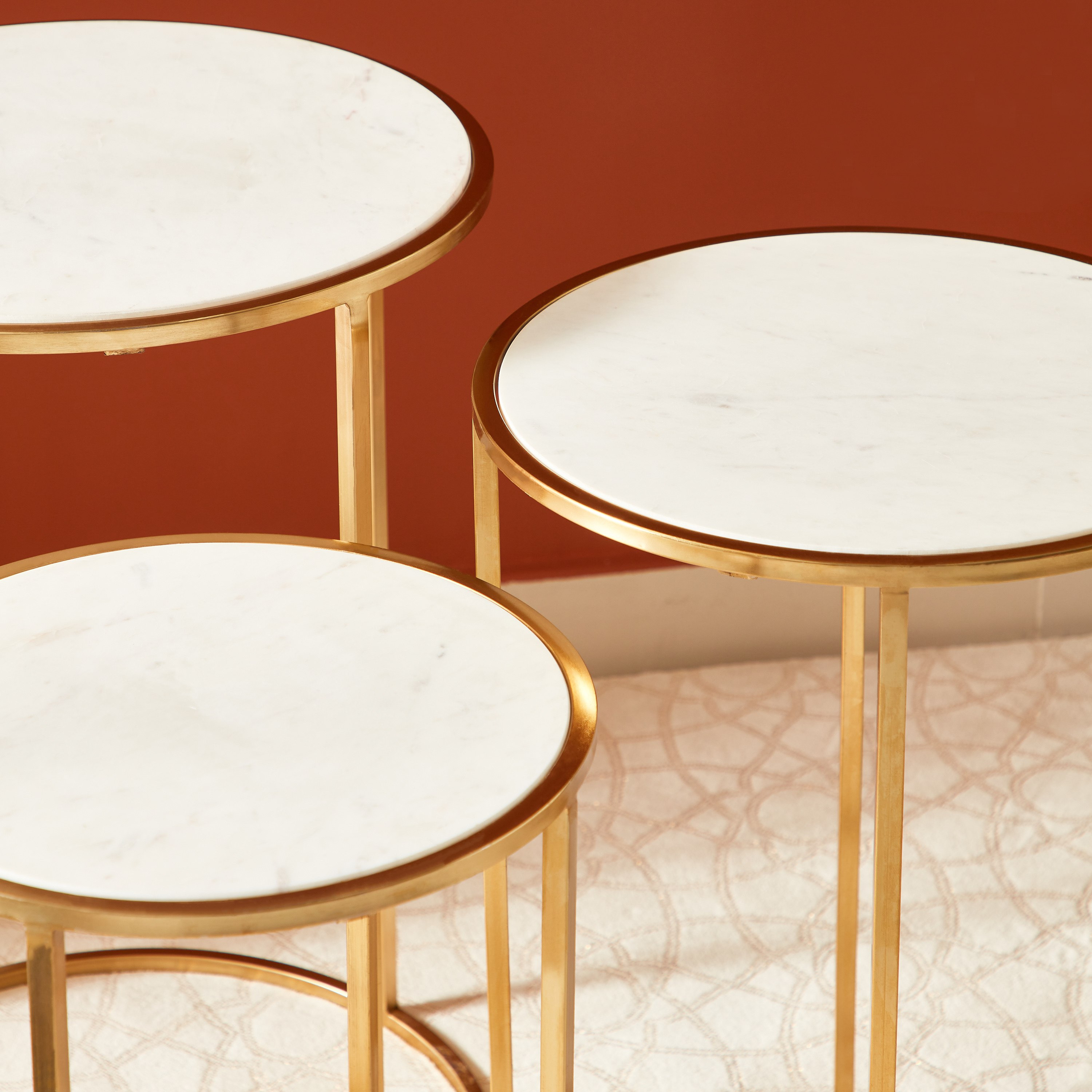 طقم طاولات متداخلة مستديرة من 3 قطع بسطح من الرخام الأصلي - ويلو-hbxfurniture-livingroom-nestingtables-image-6