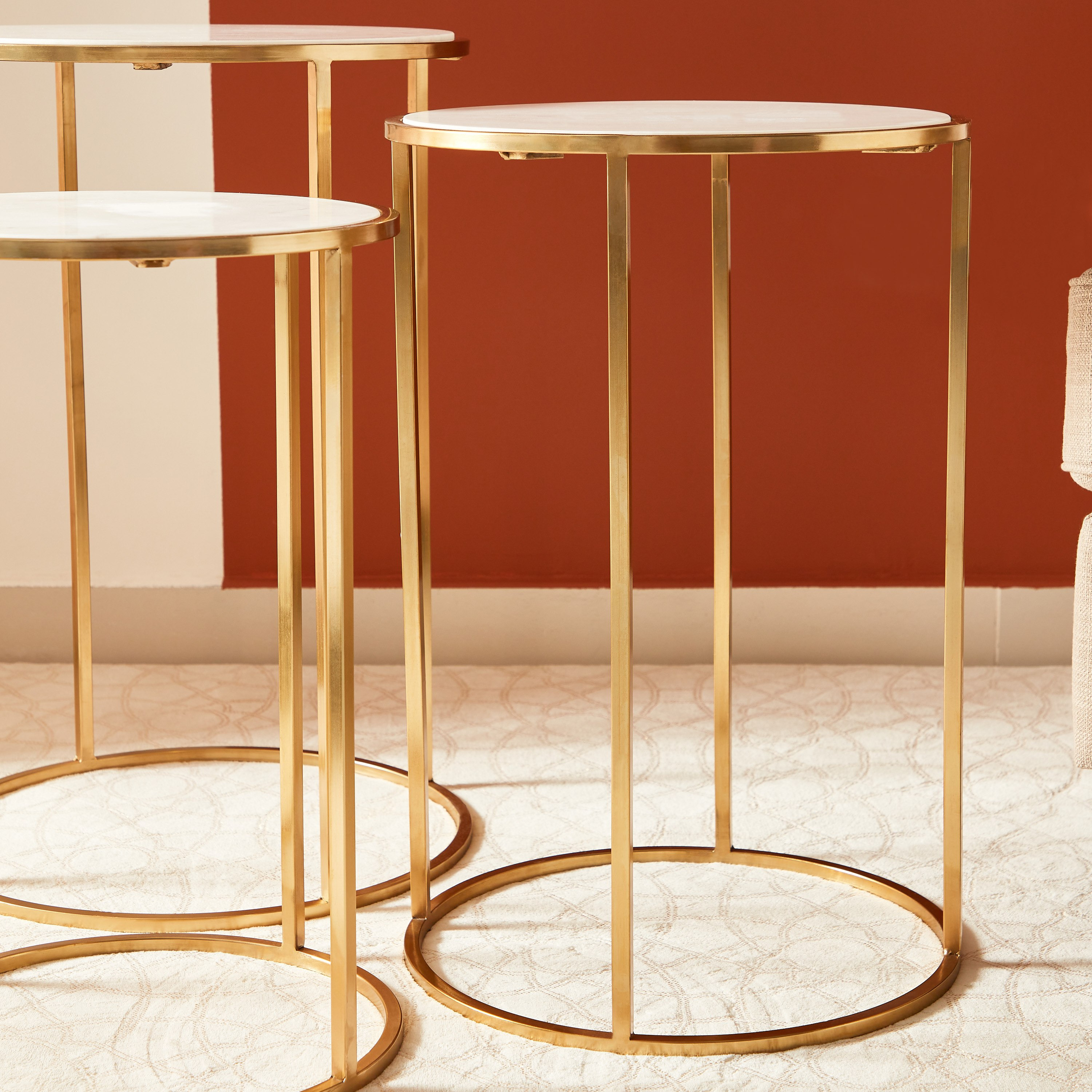 طقم طاولات متداخلة مستديرة من 3 قطع بسطح من الرخام الأصلي - ويلو-hbxfurniture-livingroom-nestingtables-image-8