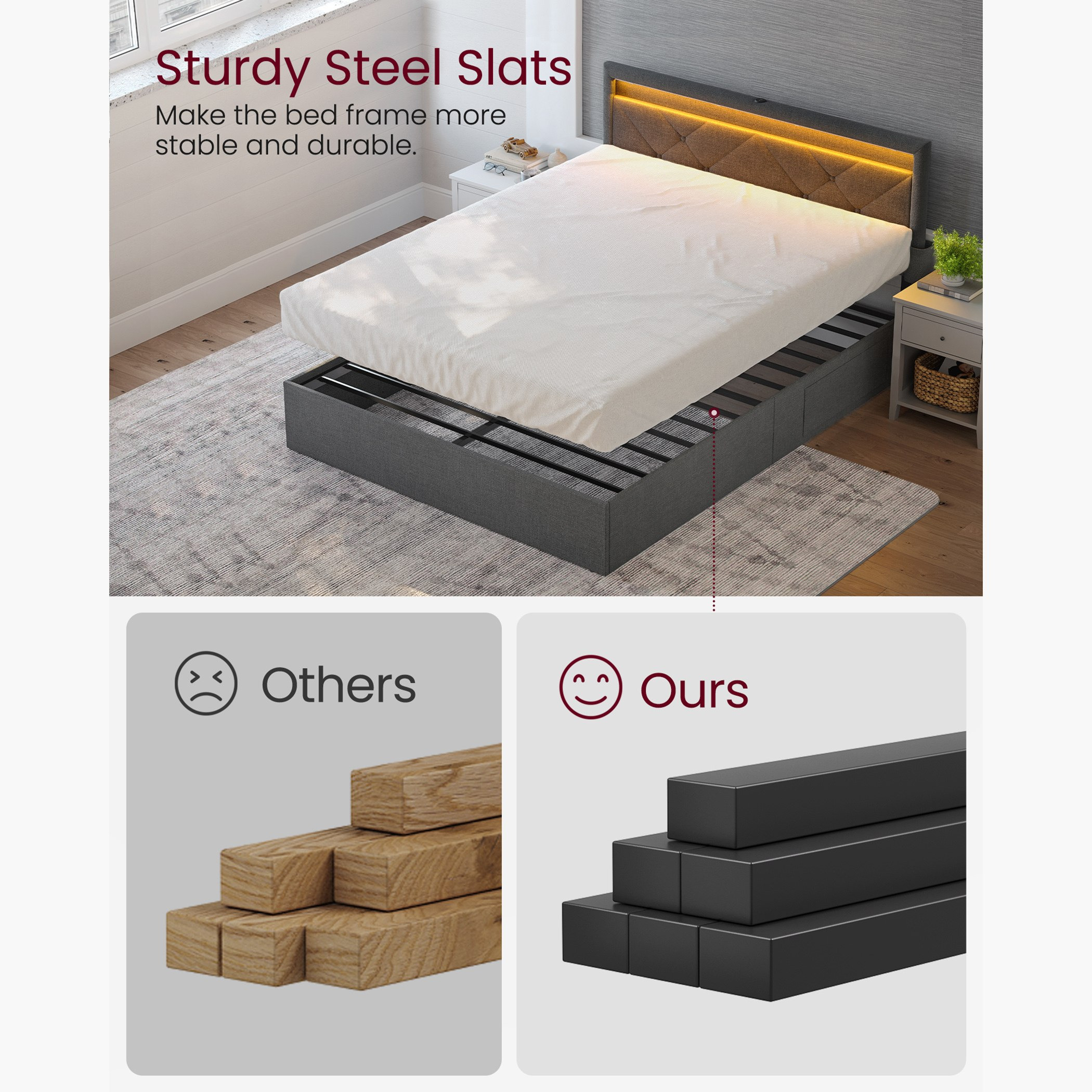 سرير كينج ذكي منجد 4 أدراج من أينشتاين - 150x200 سم-hbxbedroom-bedsandbedsets-beds-queen-image-4