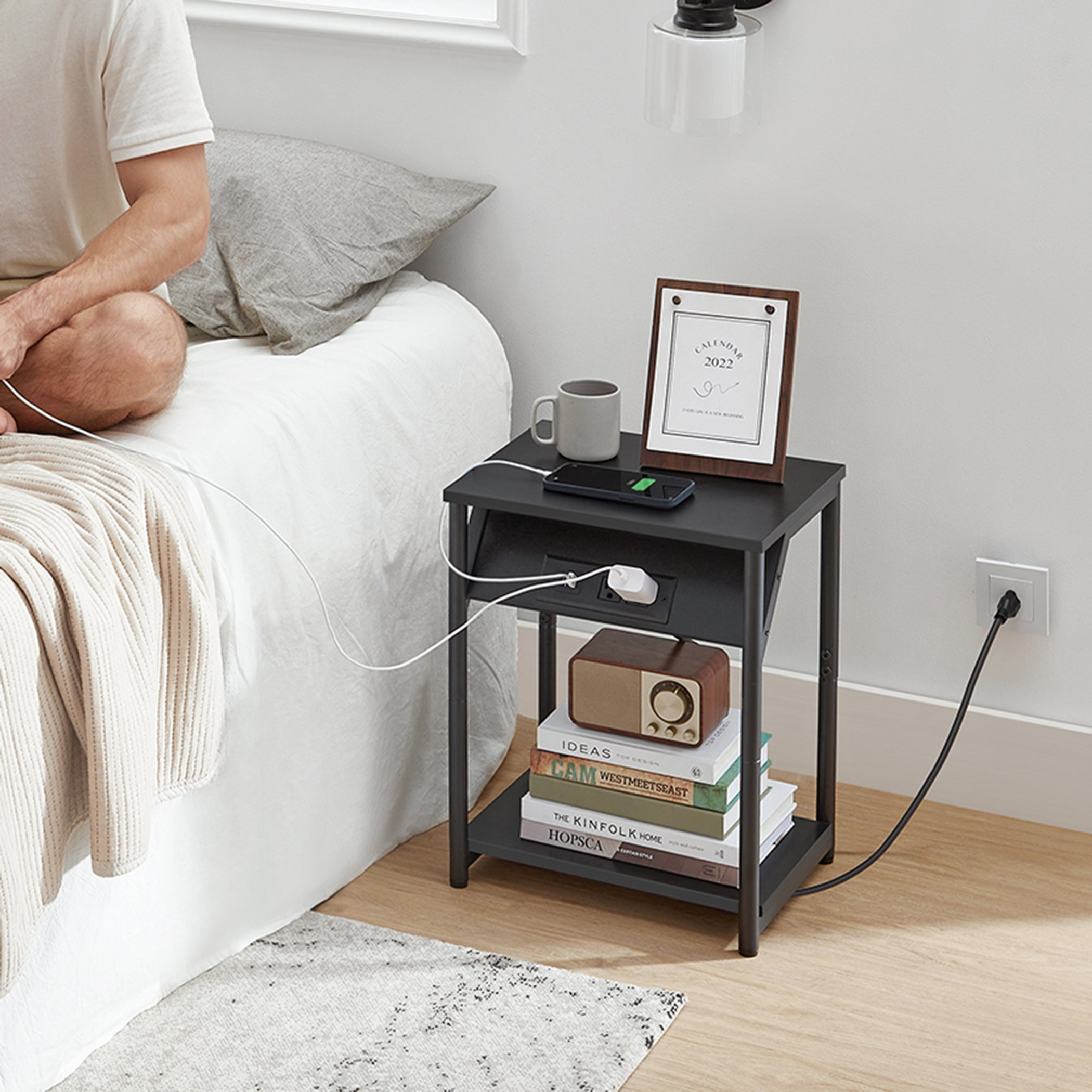 Usb bedside deals table