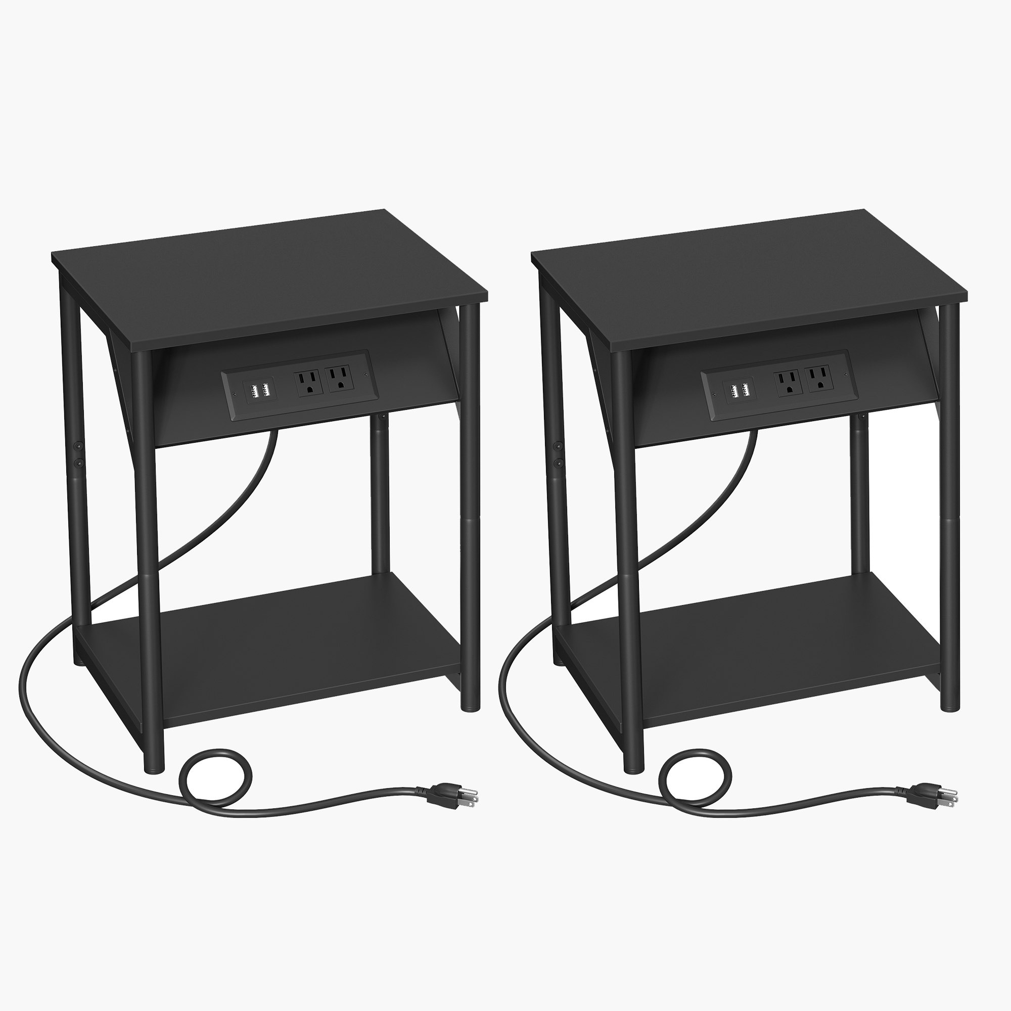 Finland Smart Nightstand End Table - Set of 2