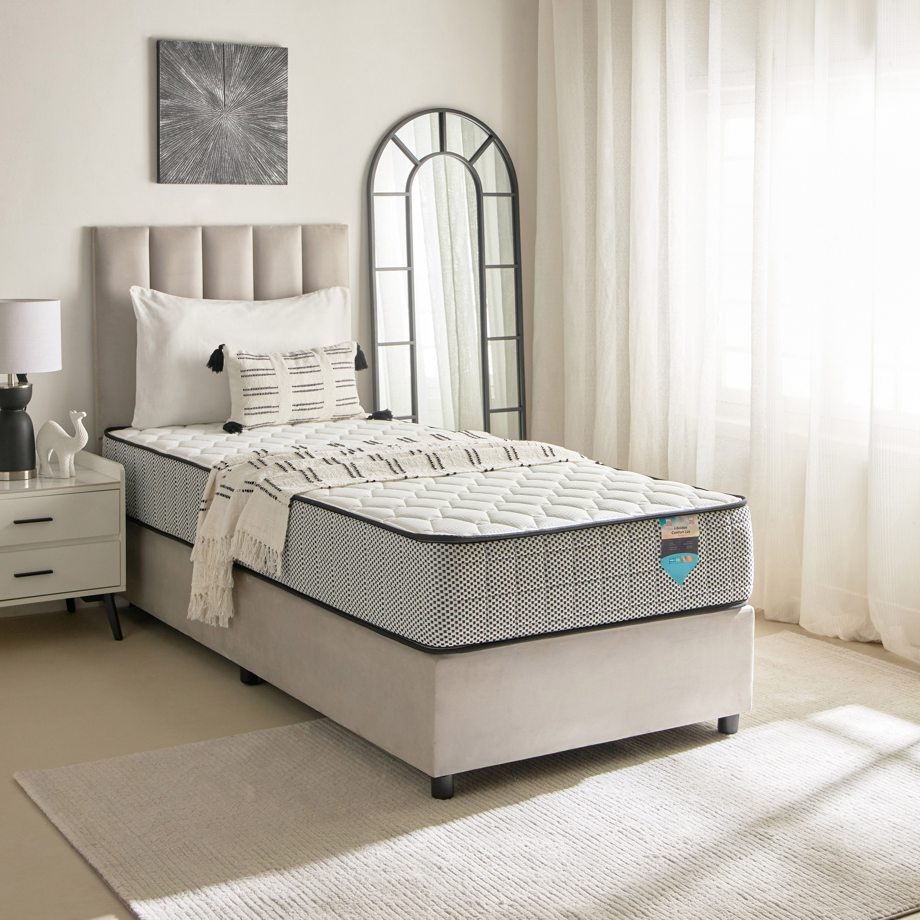 SleepNest iGolden Comfort Lux Medium Firm Pocket Spring Single Mattress - 90x190x25 cm-hbxfurniture-bedroom-mattresses-single-image-10