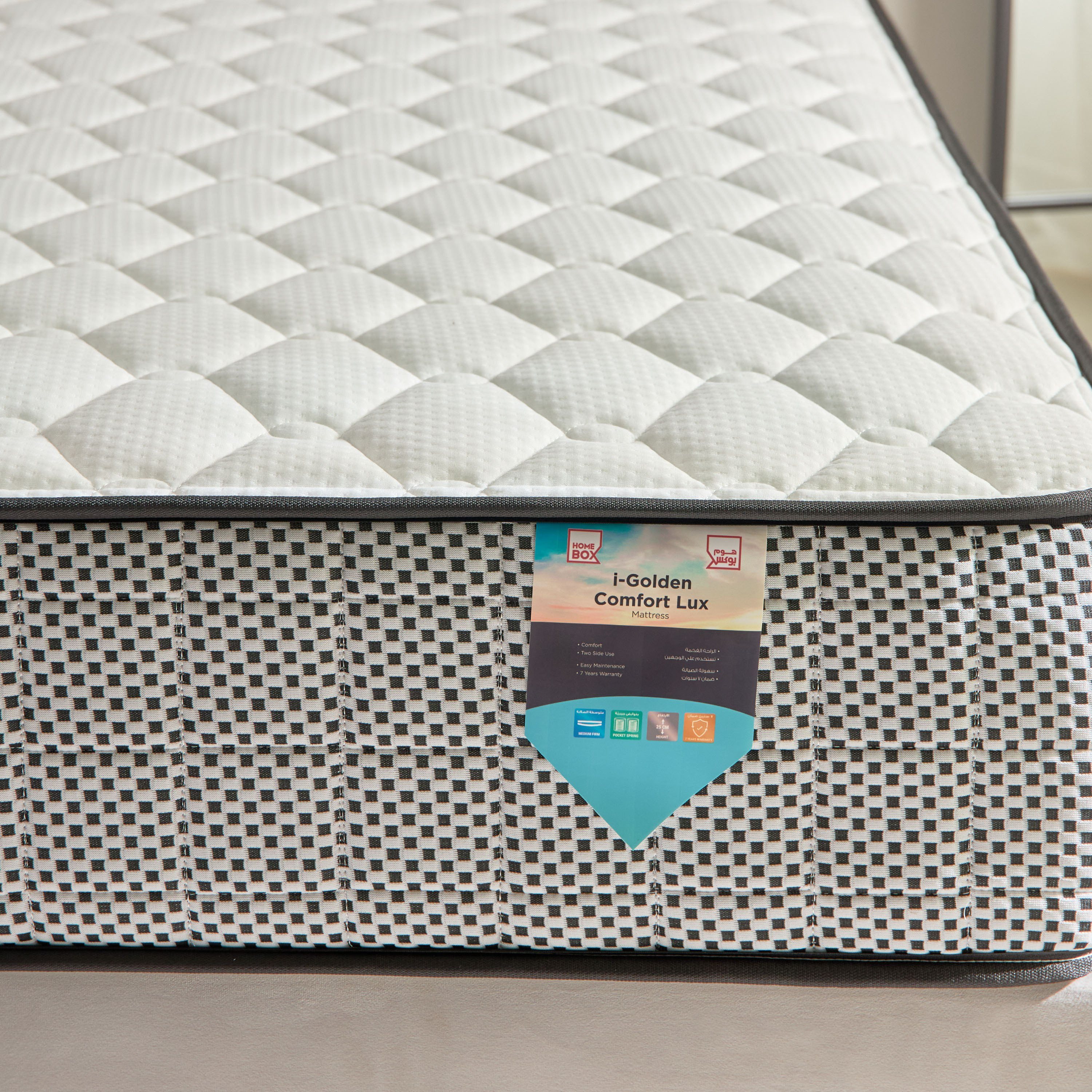 SleepNest iGolden Comfort Lux Medium Firm Pocket Spring Single Mattress - 90x190x25 cm-hbxfurniture-bedroom-mattresses-single-image-9