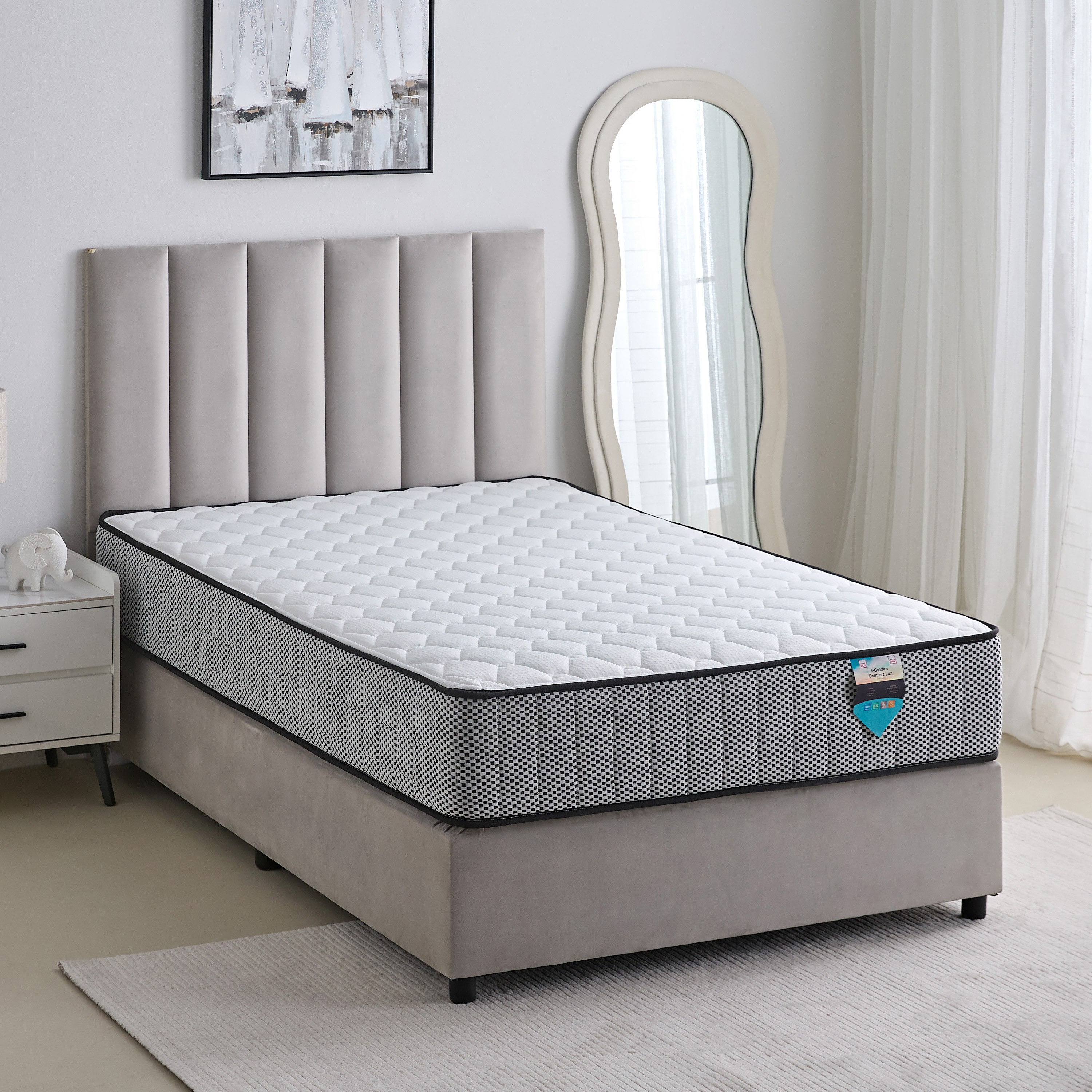SleepNest iGolden Comfort Lux Medium Firm Pocket Spring Queen Mattress - 140x200x25 cm-hbxbedroom-mattresses-queen-image-2