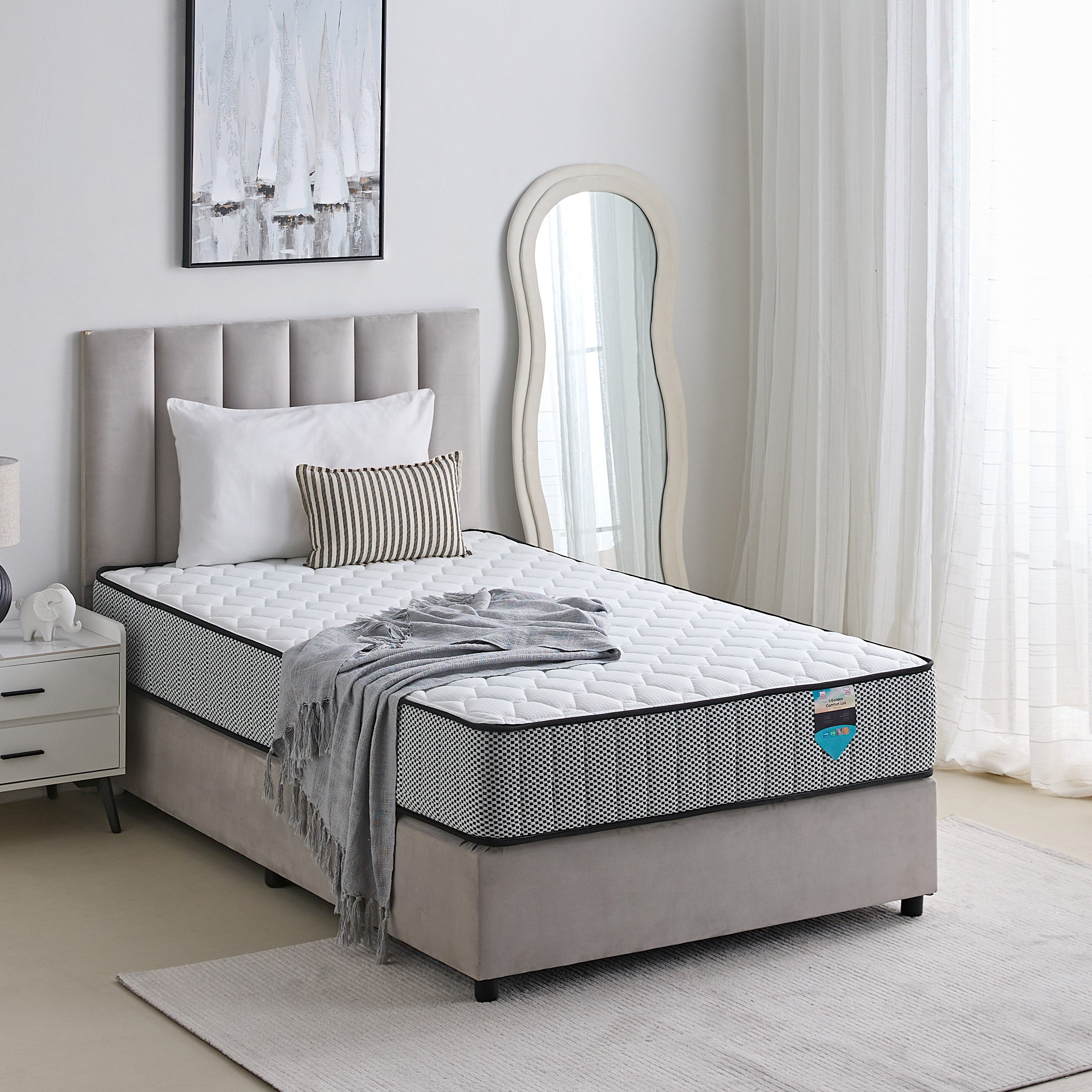 SleepNest iGolden Comfort Lux Medium Firm Pocket Spring Queen Mattress - 140x200x25 cm-hbxbedroom-mattresses-queen-image-9