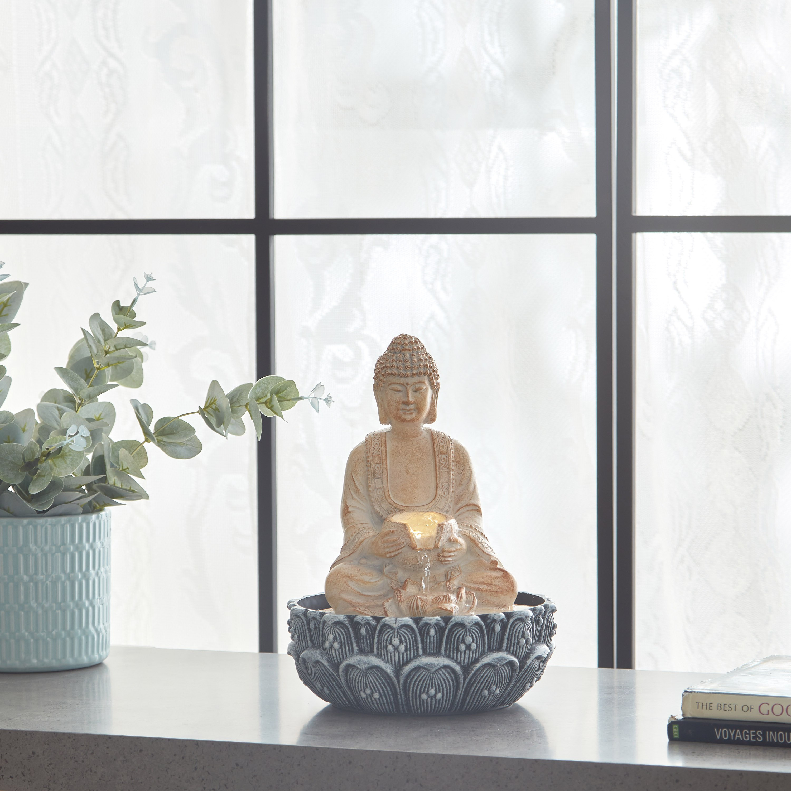Albane Buddha Fountain with Yellow Lights - 20x20x26 cm-PROMO_HB_AE_B1G1_250925-image-5