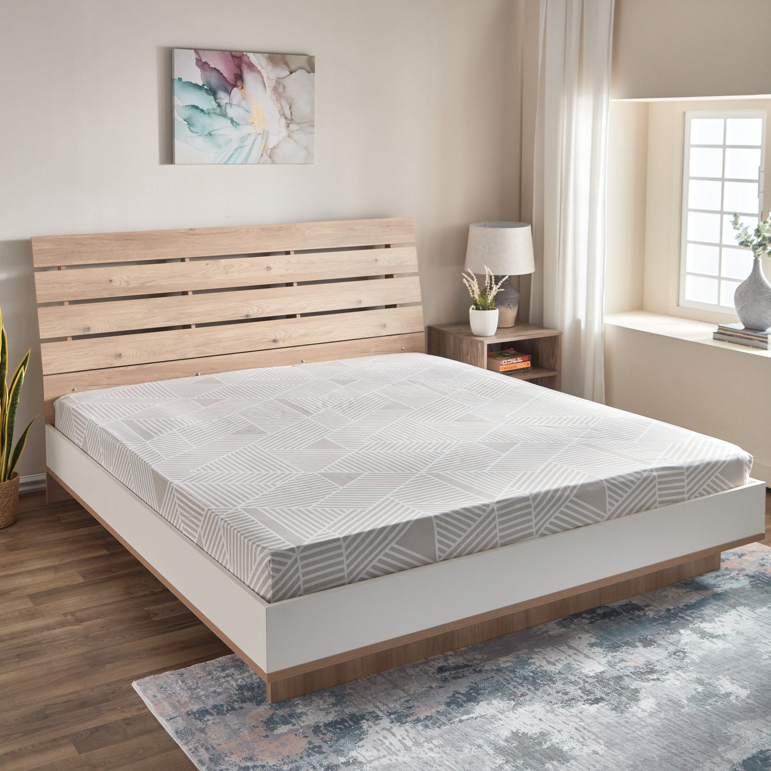 شرشف مطاطي كينج ألياف دقيقة بطبعات من أتلانتا - 180x200+25 سم-hbxhomeware-hbxbedroom-image-1