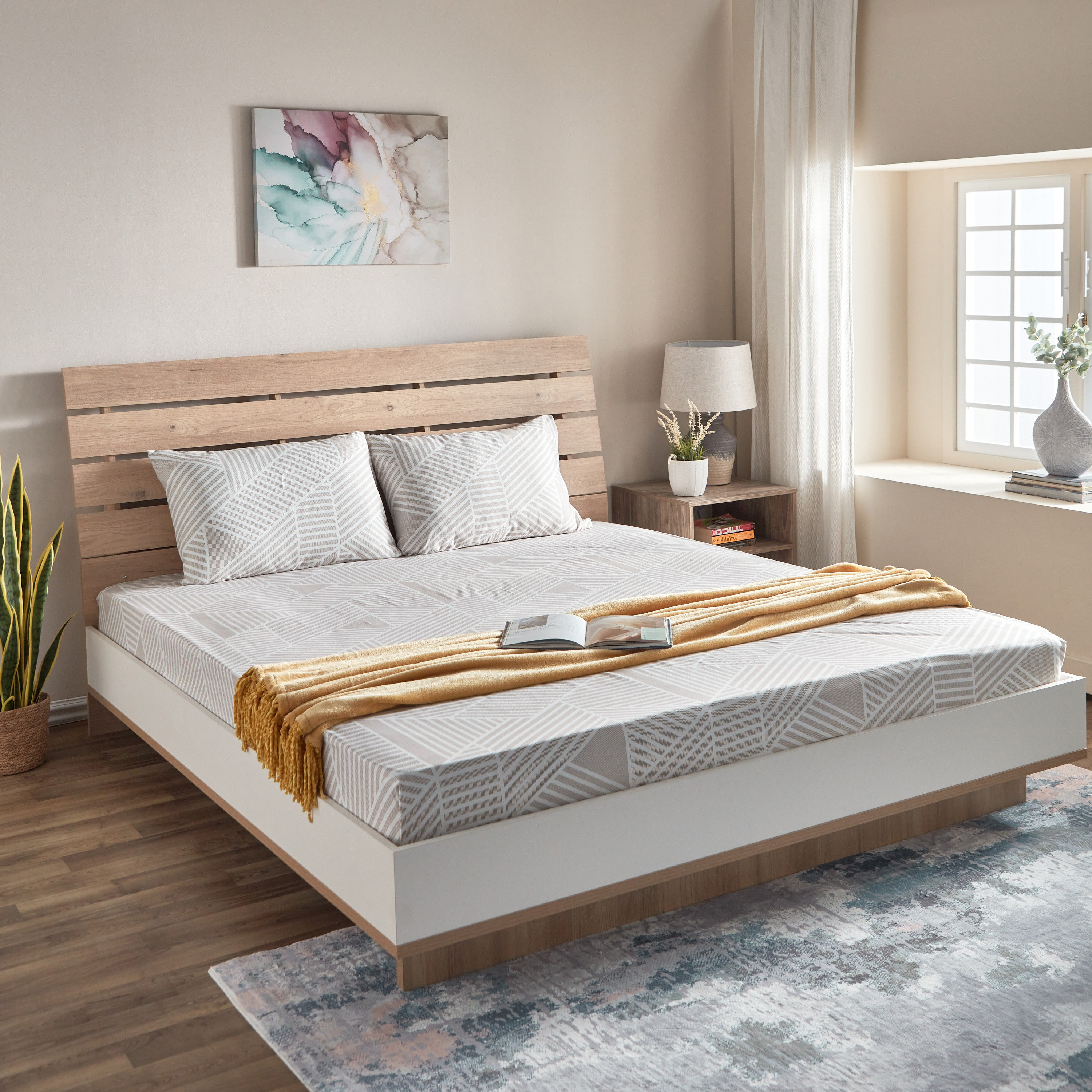 شرشف مطاطي كينج ألياف دقيقة بطبعات من أتلانتا - 180x200+25 سم-hbxhomeware-hbxbedroom-image-7