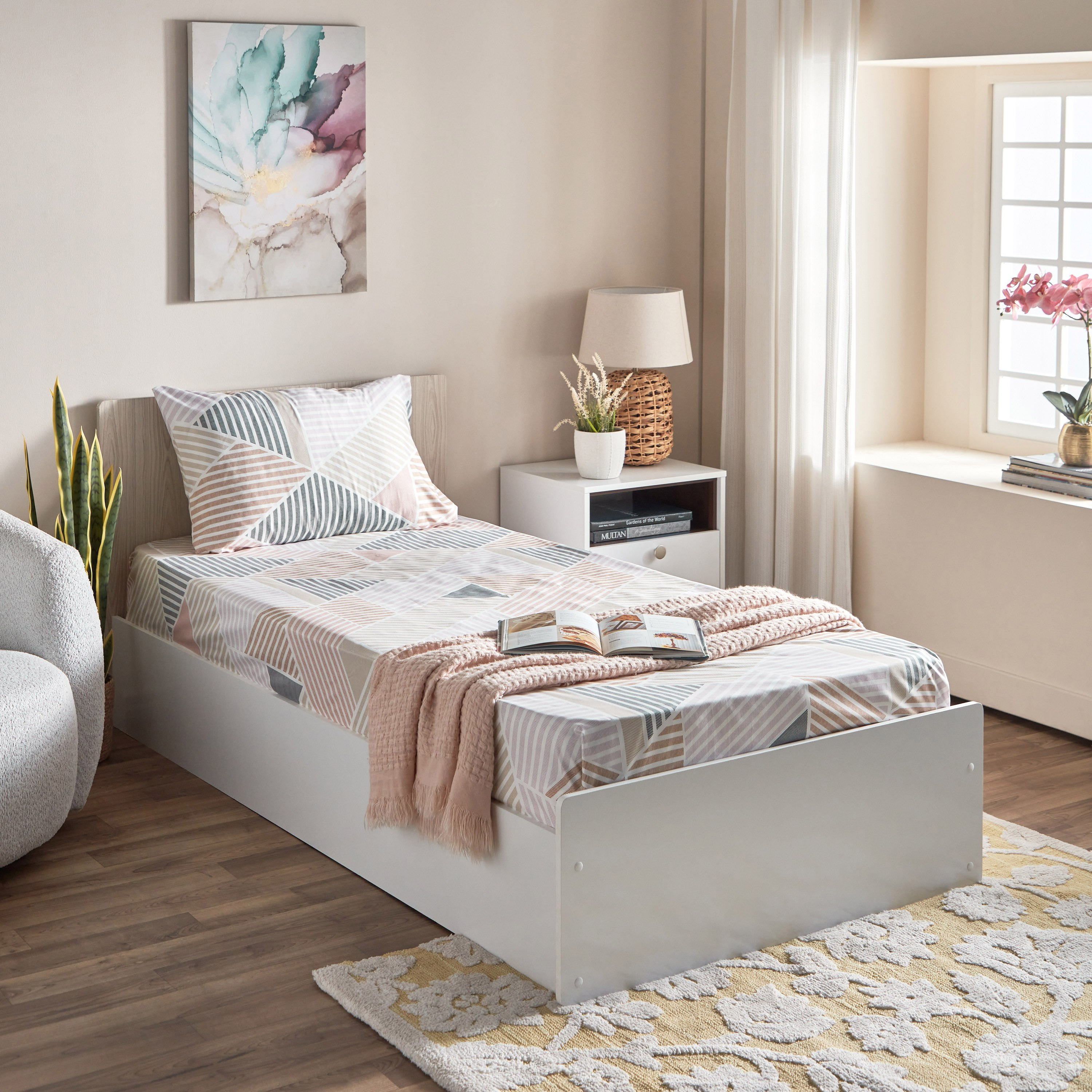 طقم شرشف مسطّح فردي ألياف دقيقة بطبعات قطعتين من أتلانتا - 150x260 سم-hbxhomeware-hbxbedroom-image-8