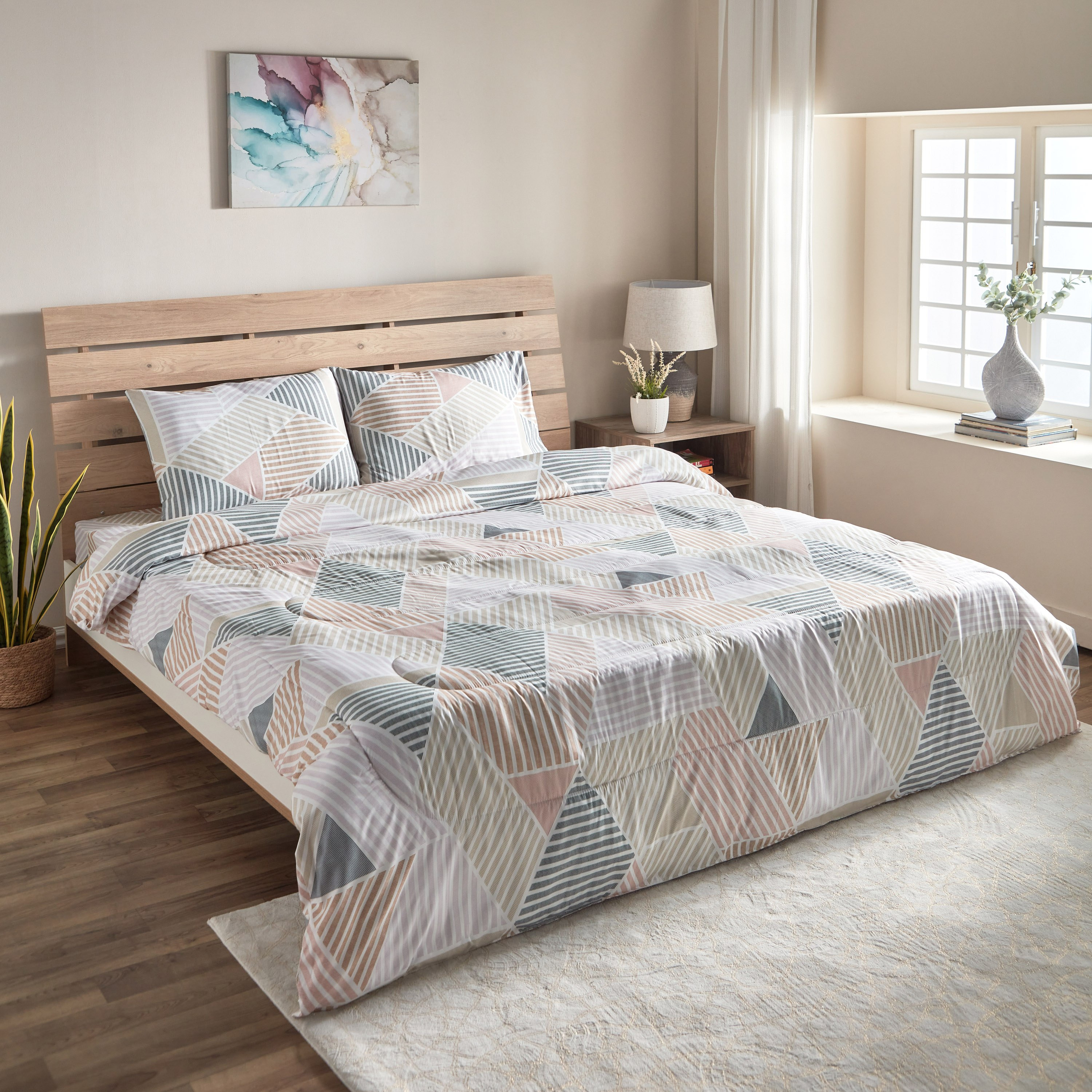طقم لحاف كينج ألياف دقيقة بطبعات 3 قطع من أتلانتا - 220x240 سم-hbxhomeware-hbxdecorandfurnishings-image-1