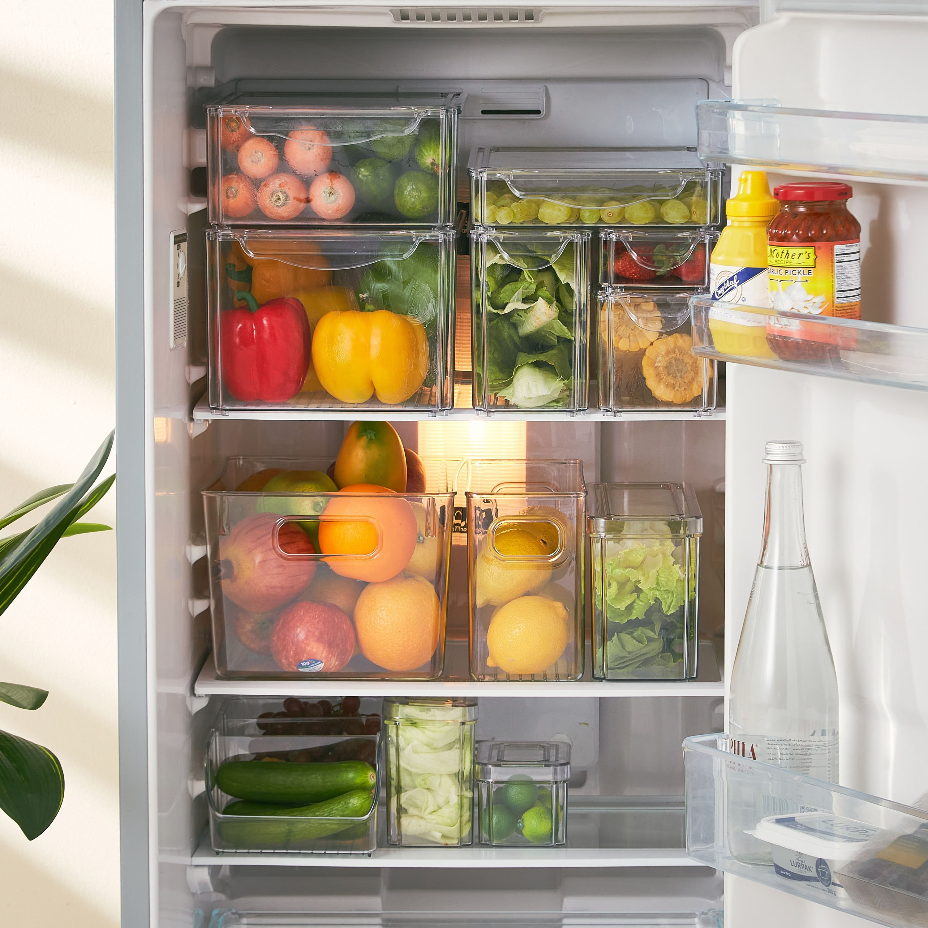 منظم ثلاجة قابل للتكديس بغطاء من سيستماتيكو - 1.9 لتر-hbxkitchen-kitchenware-kitchenaccessories-image-6