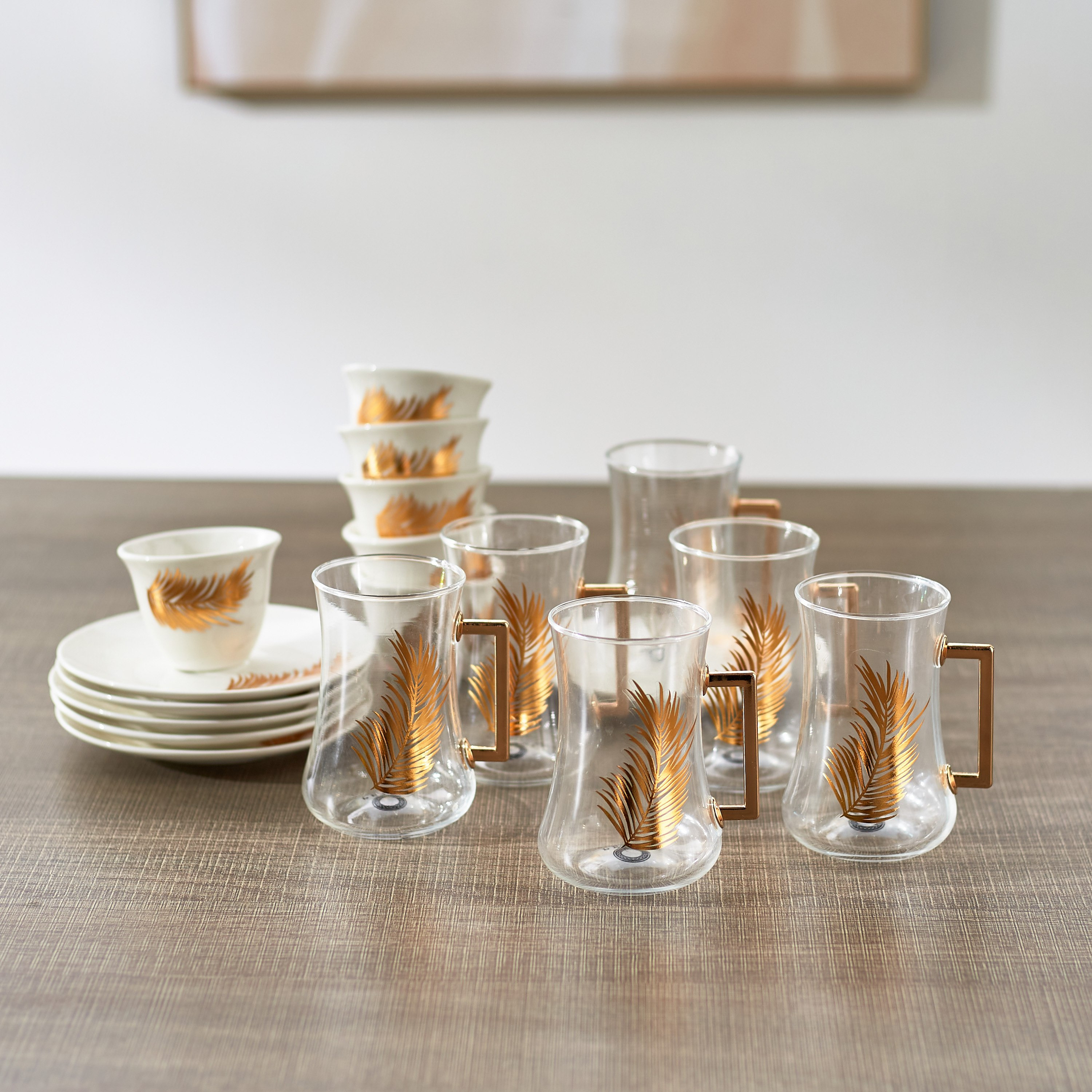 طقم إستكان وقهوة 18 قطعة من بالم-hbxhomeware-hbxkitchen-image-1
