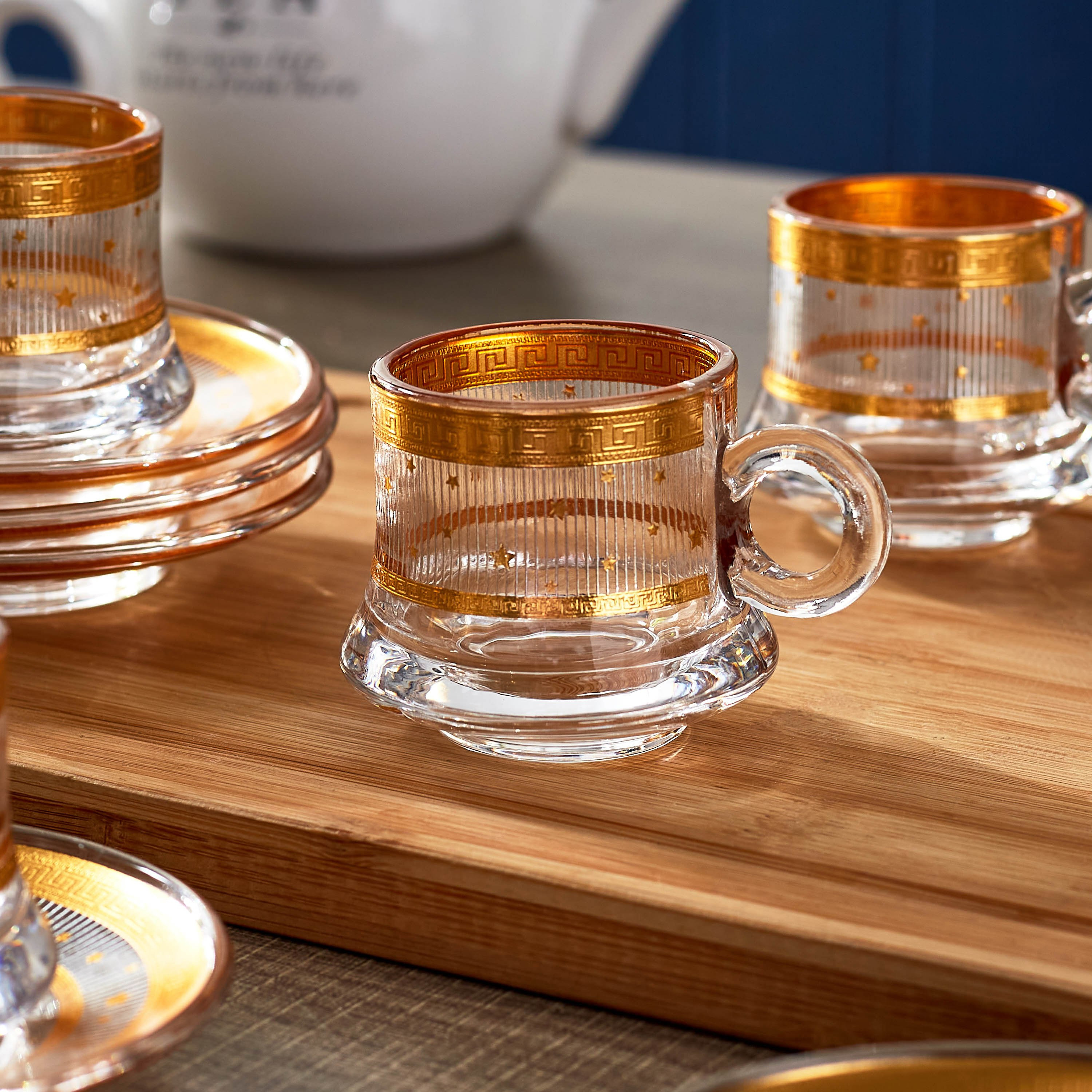 طقم فناجين وصحون زجاج 12 قطعة من أوركيد- 90 مل-hbxhomeware-hbxkitchen-image-2