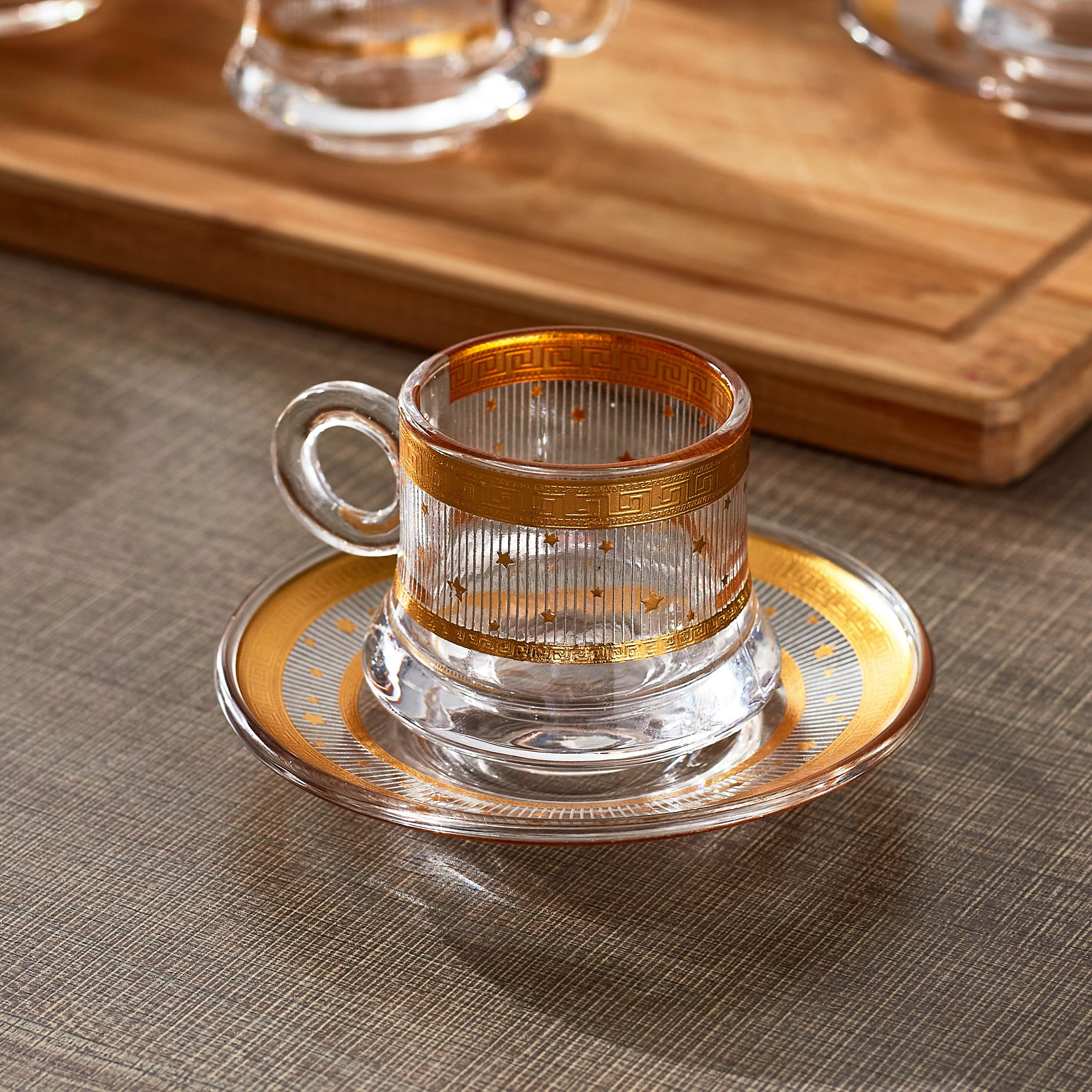 طقم فناجين وصحون زجاج 12 قطعة من أوركيد- 90 مل-hbxhomeware-hbxkitchen-image-3