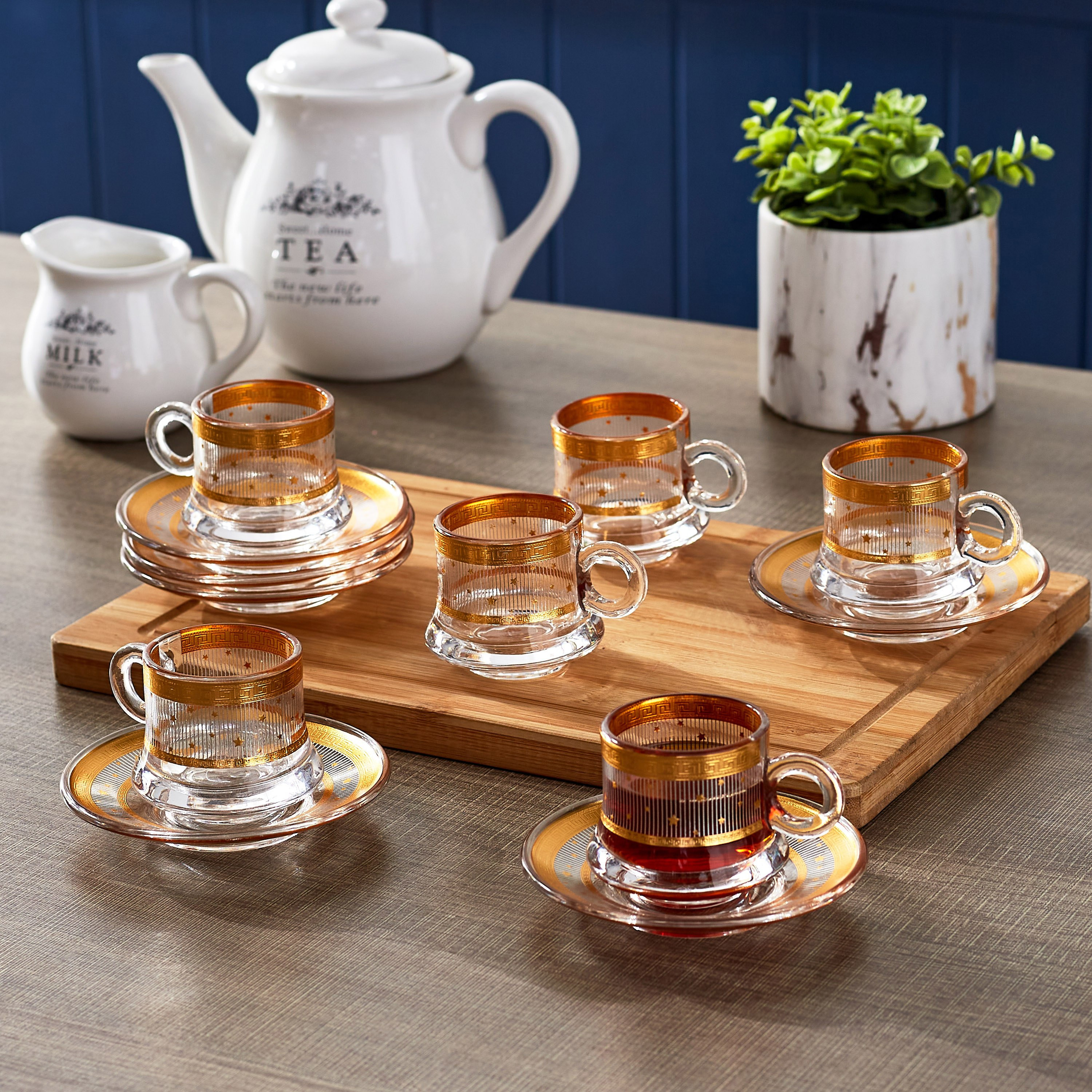 طقم فناجين وصحون زجاج 12 قطعة من أوركيد- 90 مل-hbxhomeware-hbxkitchen-image-5