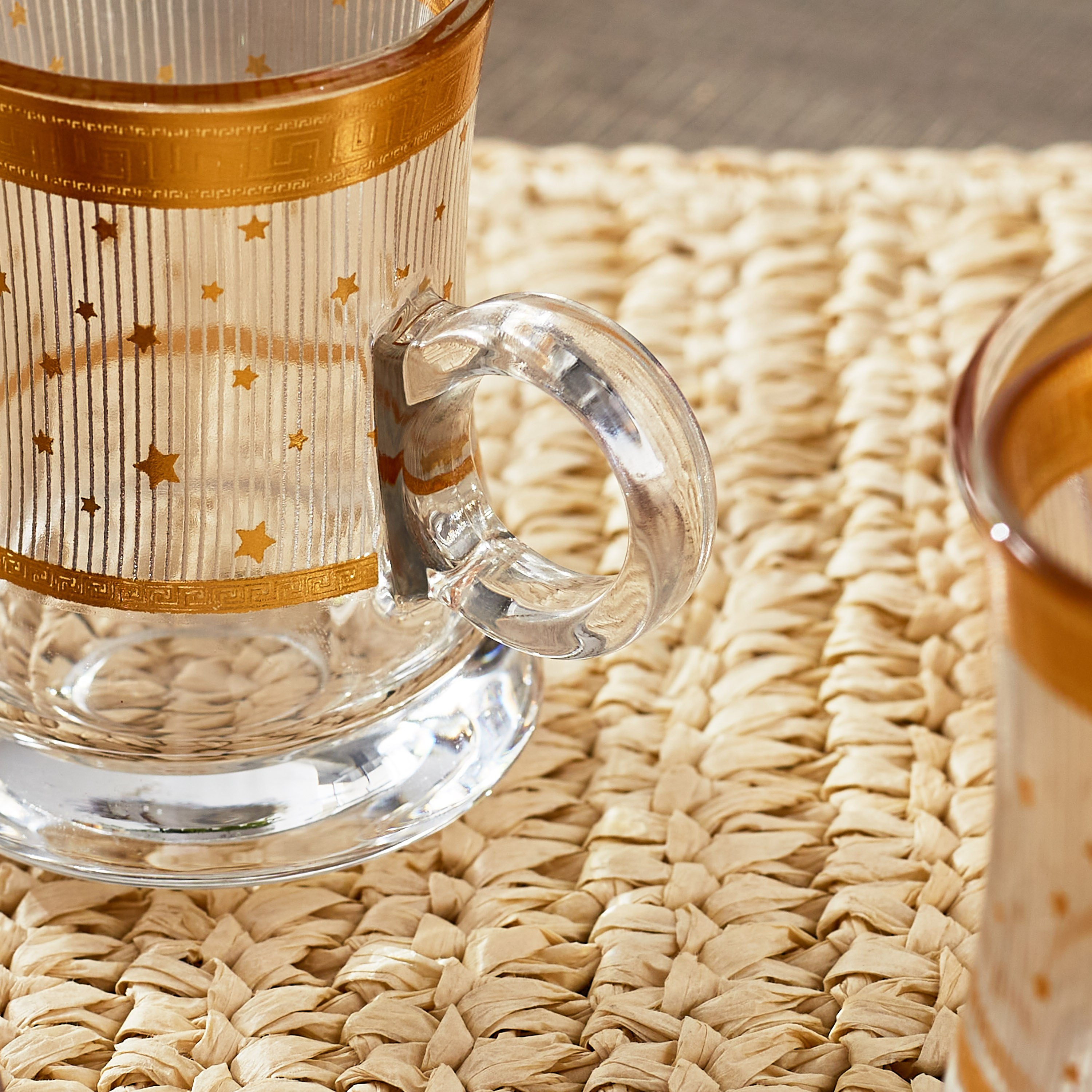 طقم فناجين إستكان زجاج وصحون 12 قطعة من أوركيد - 120 مل-hbxhomeware-hbxkitchen-image-4