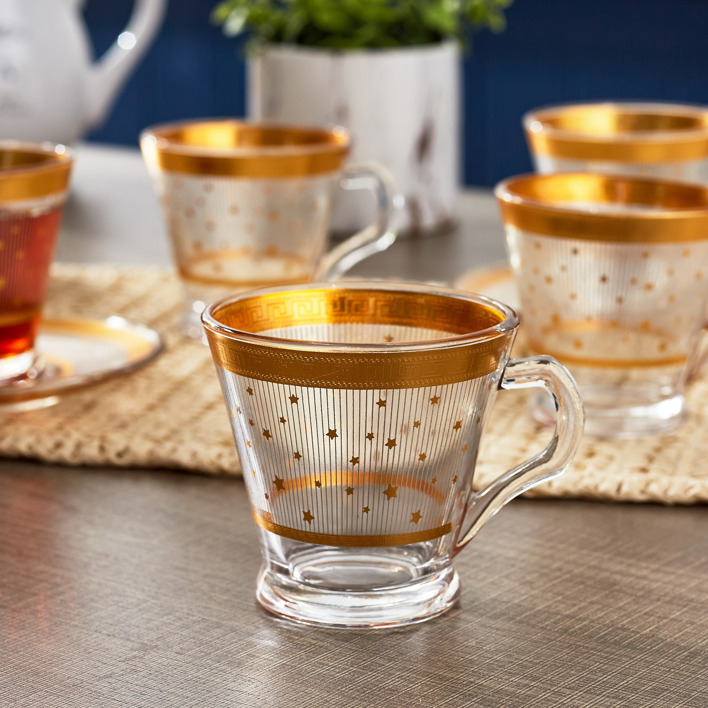 طقم فناجين وصحون زجاج 12 قطعة من أوركيد - 200 مل-hbxhomeware-hbxkitchen-image-2