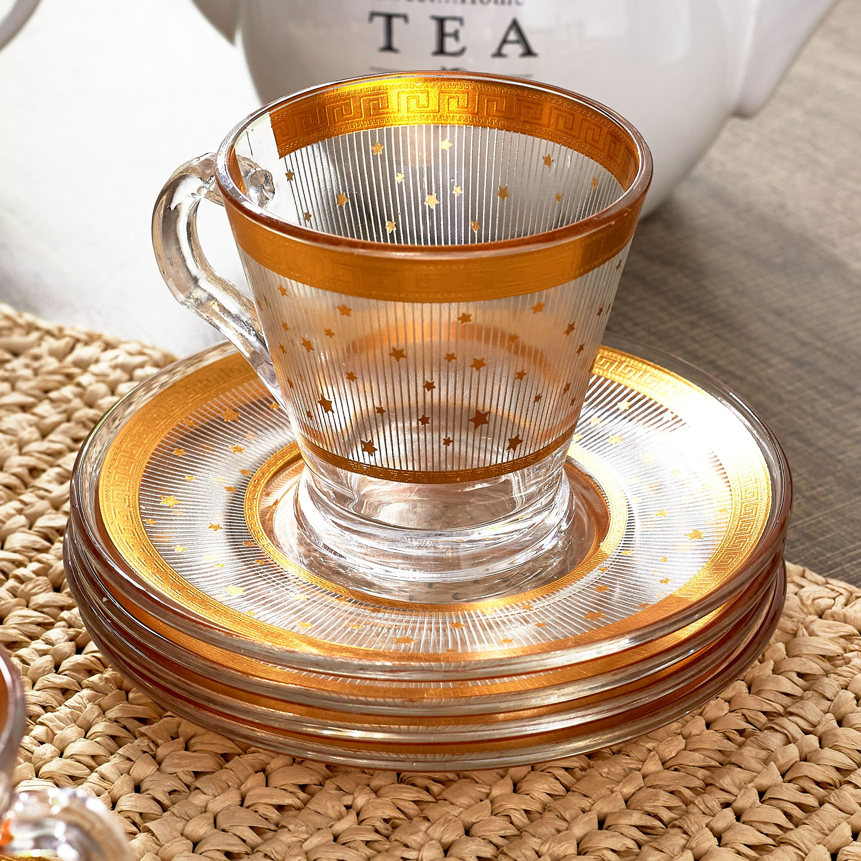 طقم فناجين وصحون زجاج 12 قطعة من أوركيد - 200 مل-hbxhomeware-hbxkitchen-image-3