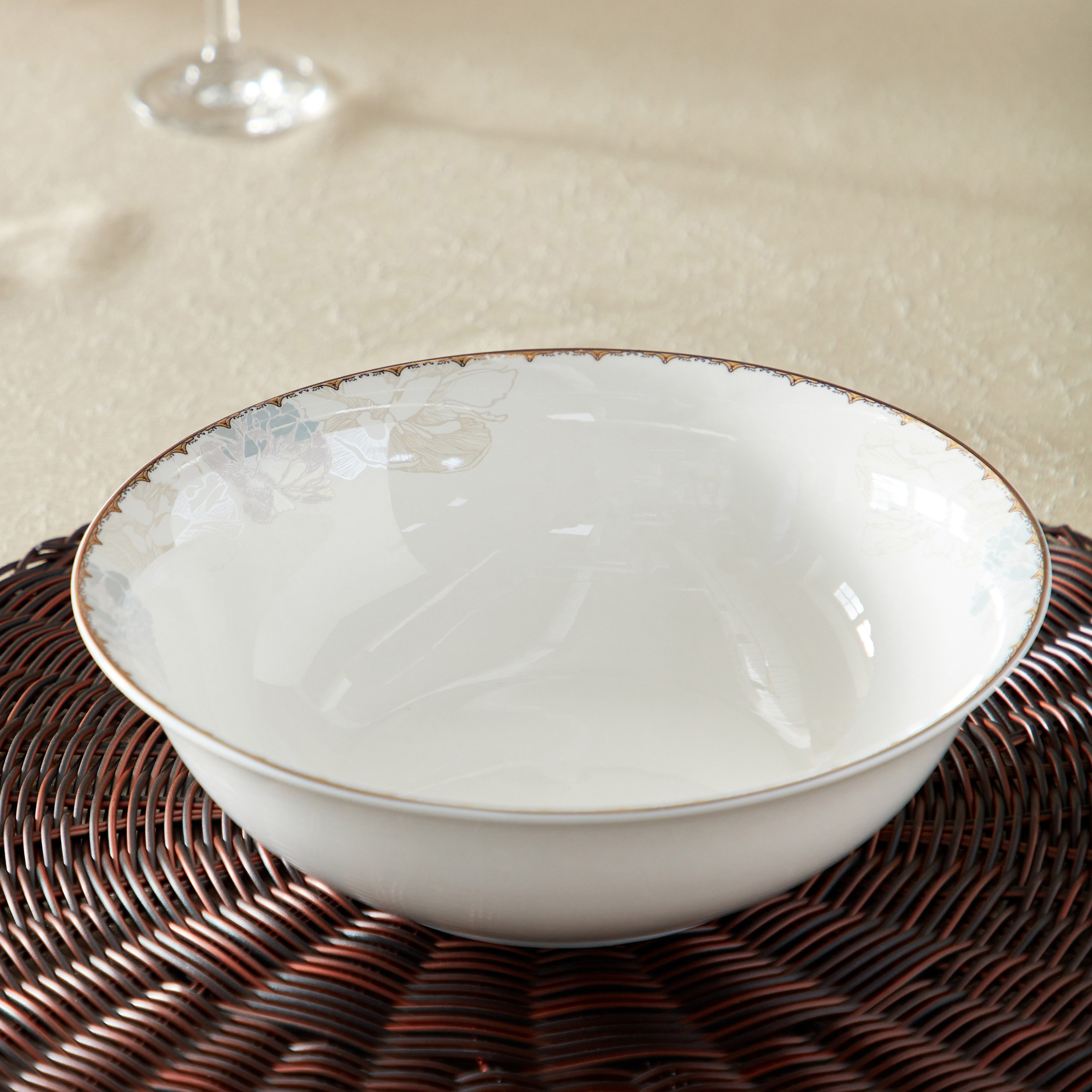 وعاء تقديم خزف صيني من كوينز لوتس - 23 سم-hbxdecorandfurnishings-tabletop-serveware-image-2