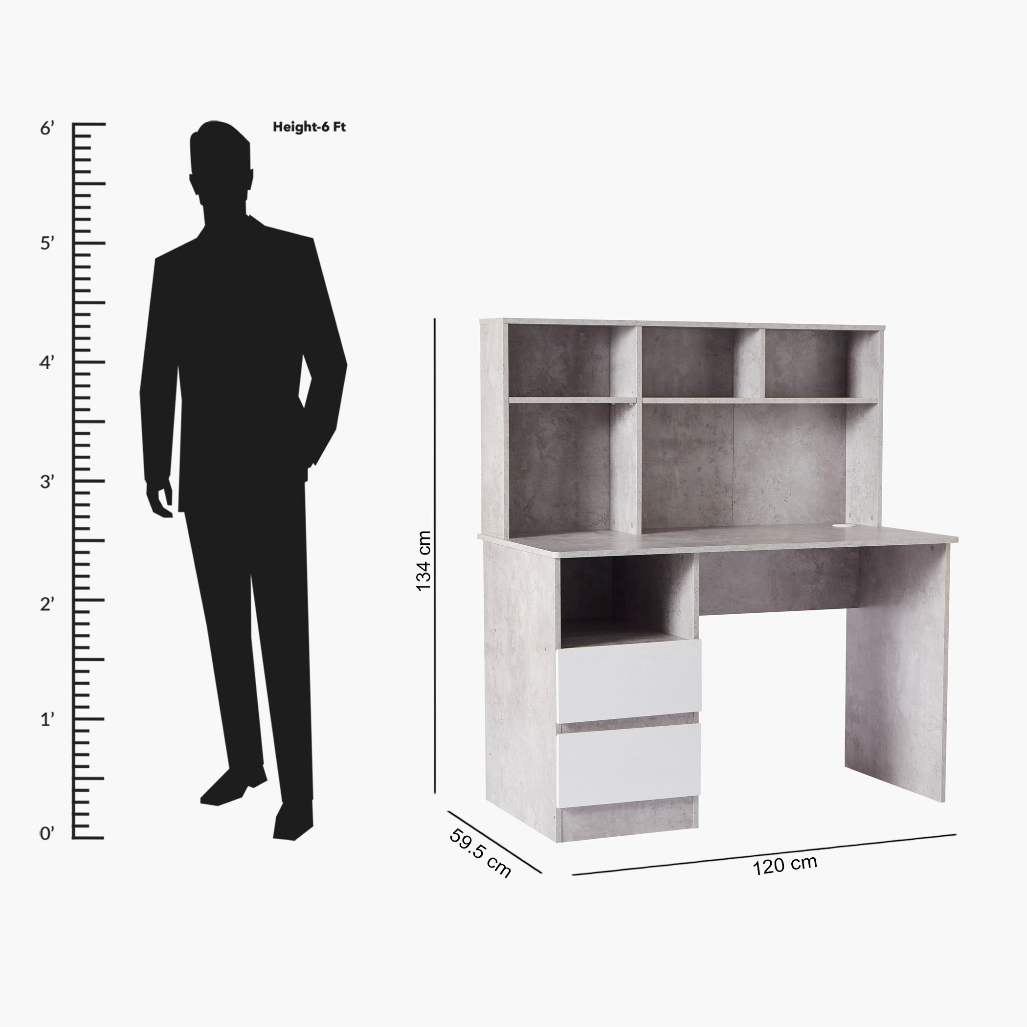Alford Patara 2-Drawer Study Desk with Hutch-hbxfurniture-office-desks-image-11