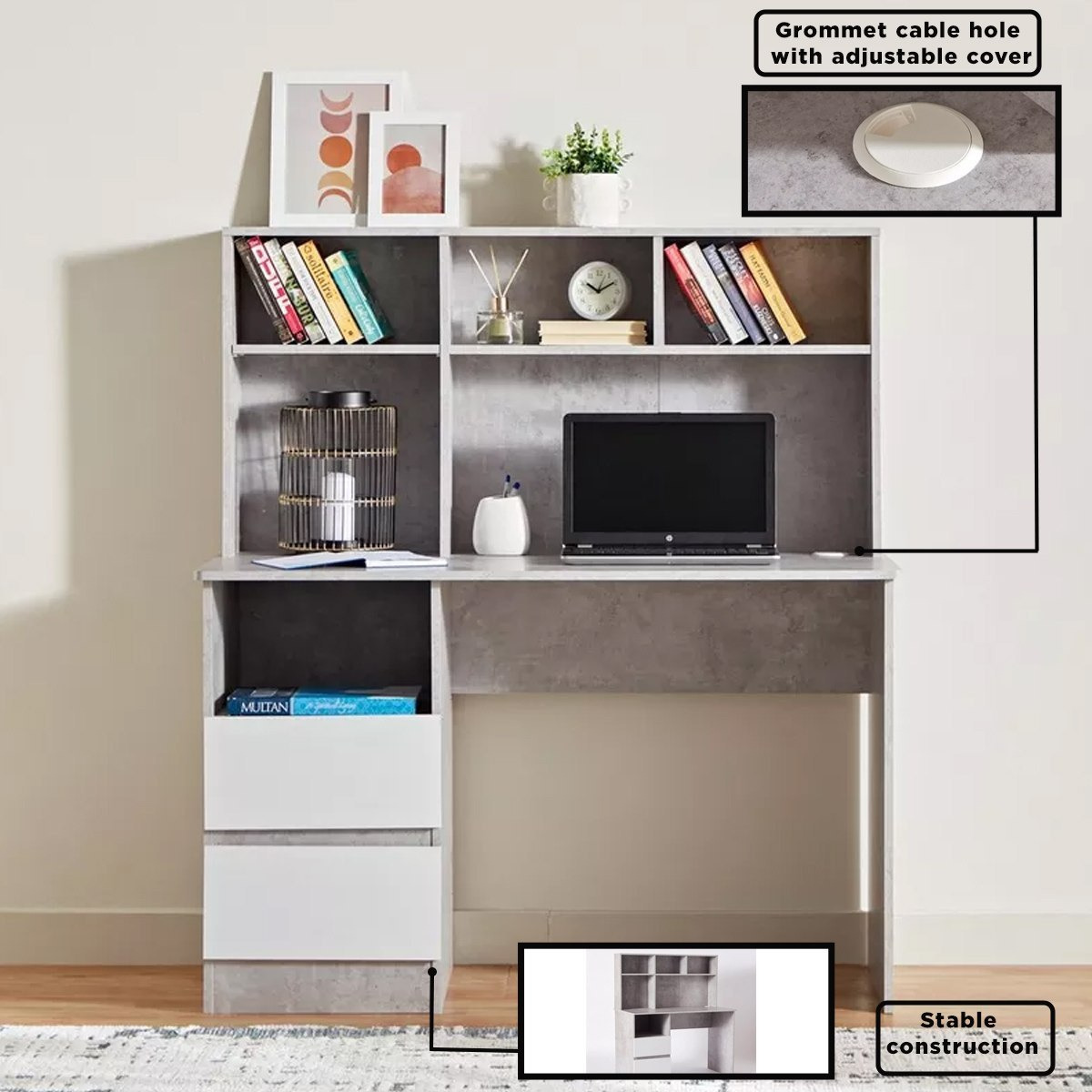 مكتب دراسة بدرجين وخزانة من ألفورد باتارا-hbxfurniture-office-desks-image-15