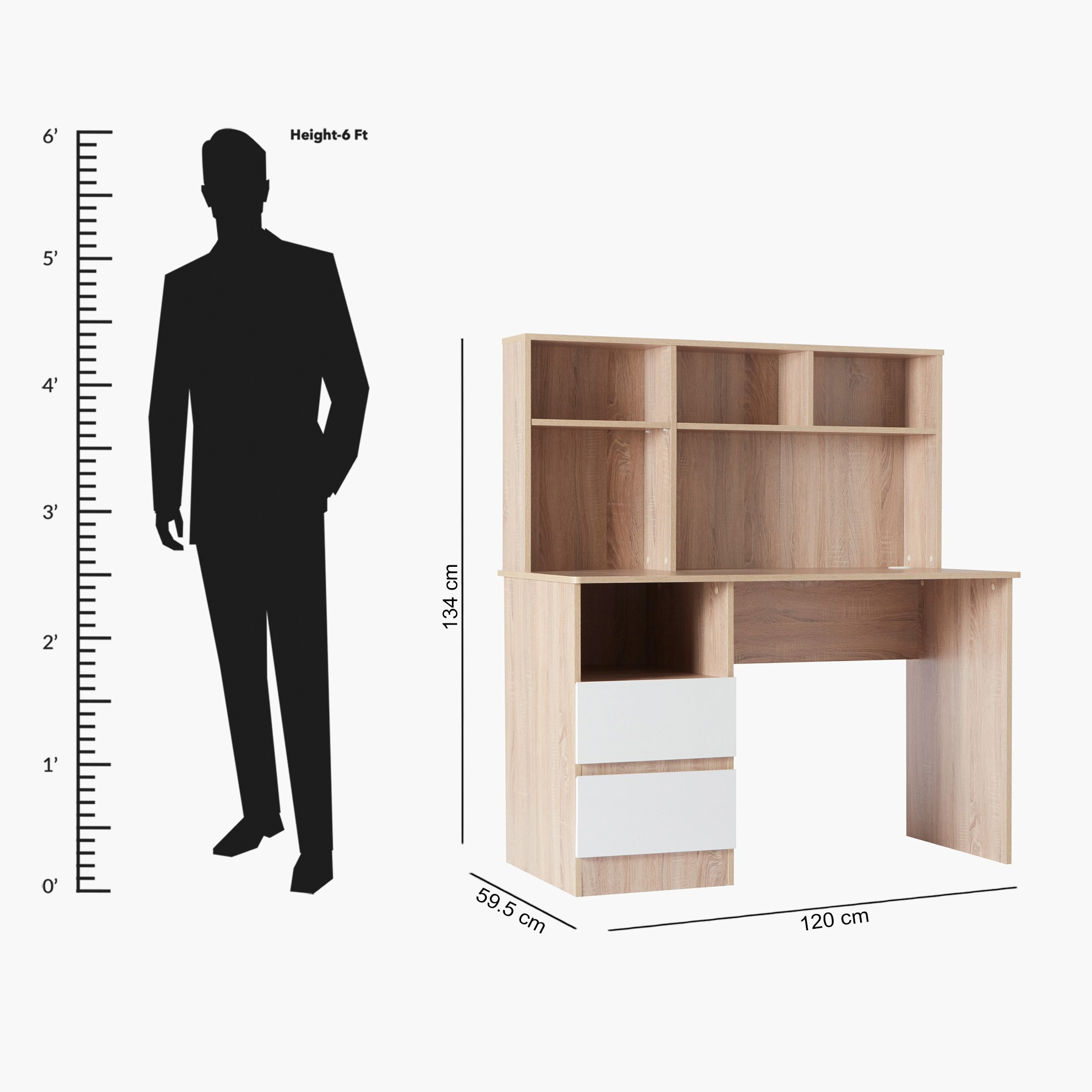 مكتب دراسة بدرجين وخزانة من ألفورد باتارا-hbxfurniture-office-desks-image-12