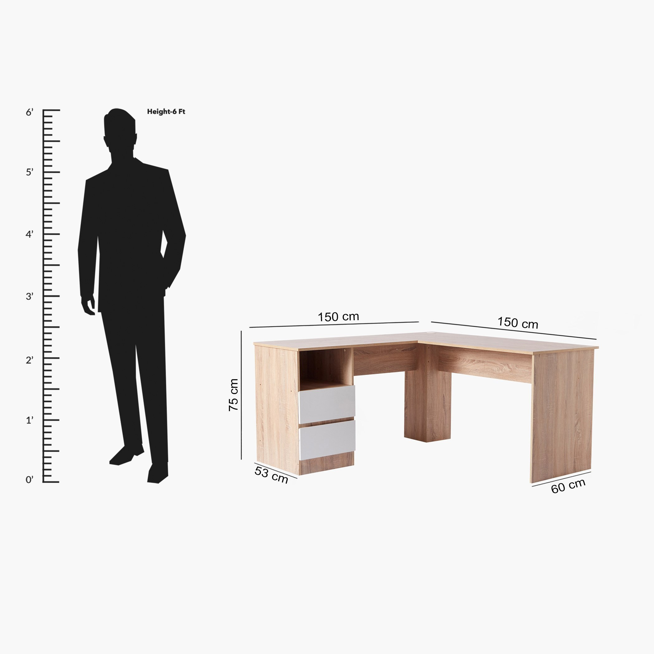 Alford Patara Corner Study Desk with 2 Drawers-hbxfurniture-office-desks-image-12