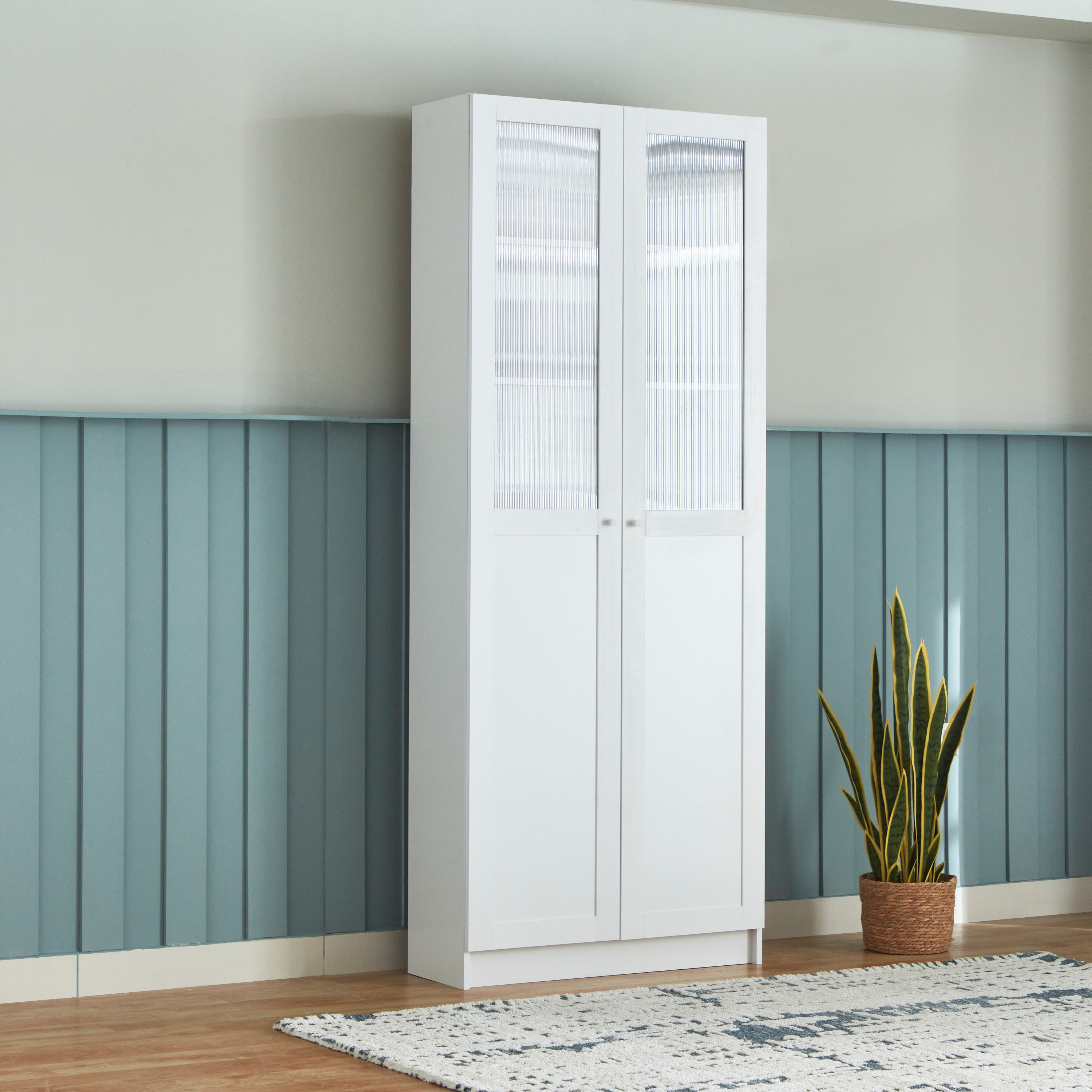 Frankfurt 6-Tier Multipurpose Bookcase Storage Unit with Panel and Acrylic Doors