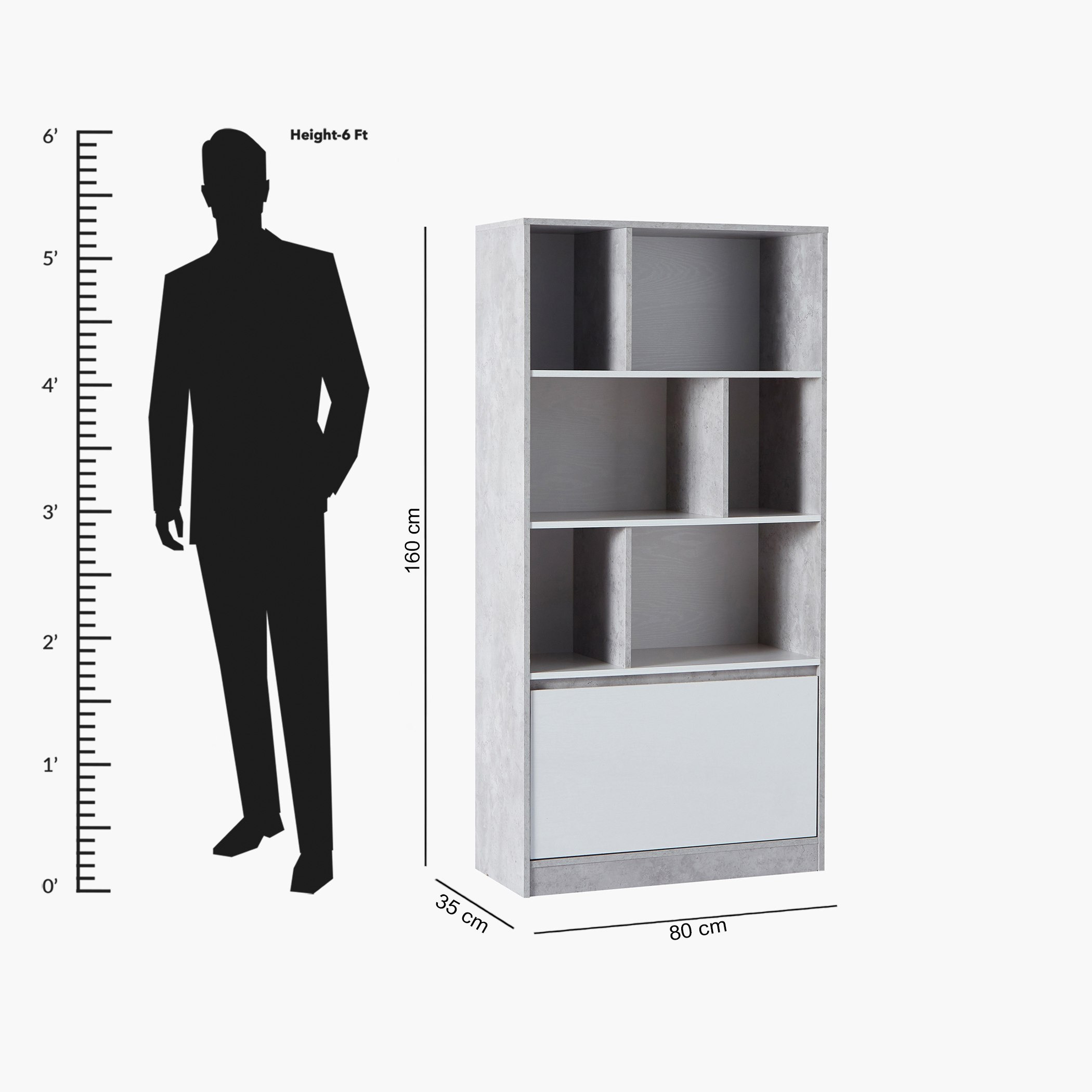 Alford Patara 3-Tier Bookcase with Drawer-hbxfurniture-office-bookcases-image-14