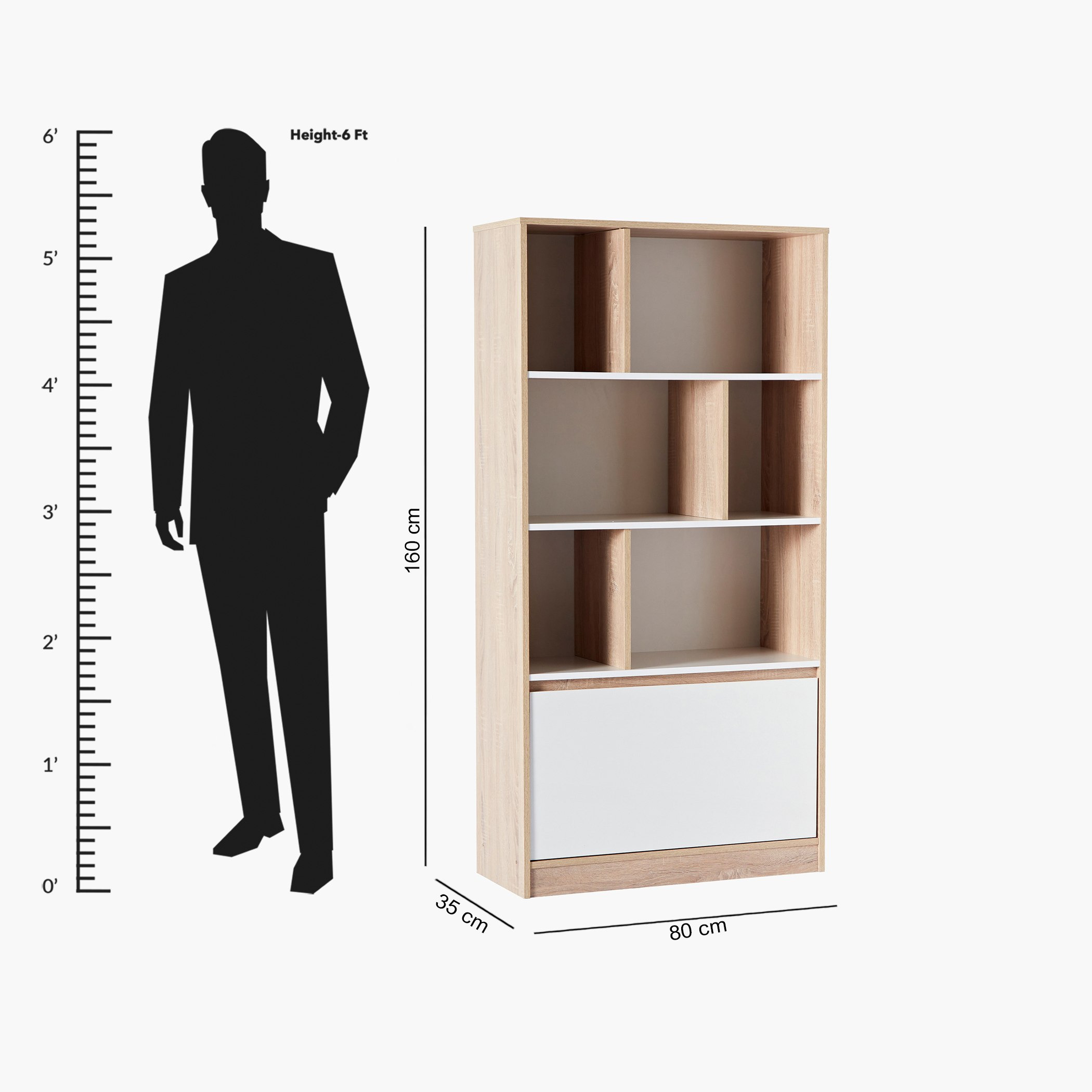 Alford Patara 3-Tier Bookcase with Drawer-hbxfurniture-office-bookcases-image-12