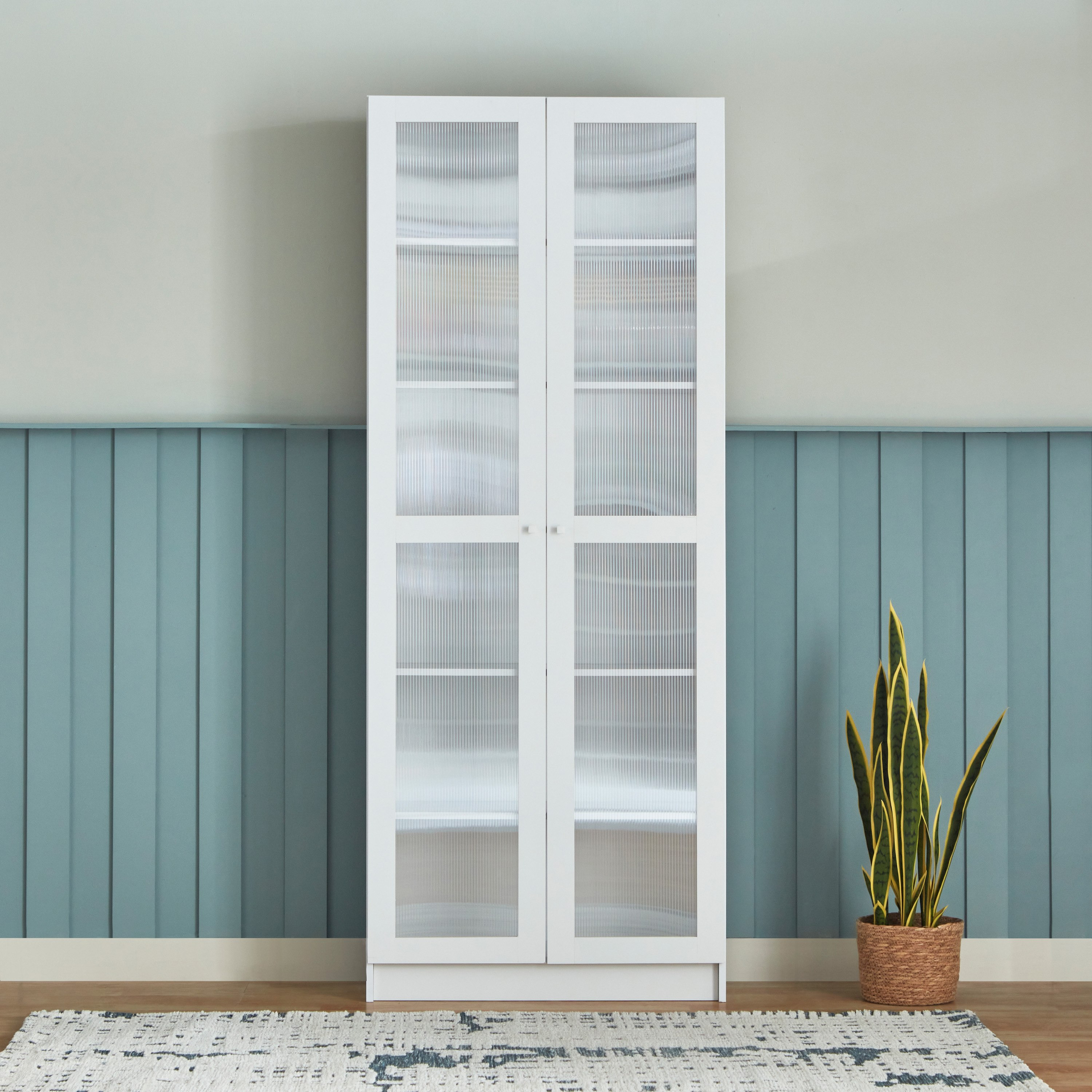 Frankfurt 6-Tier Multipurpose Bookcase Storage Unit with 2 Acrylic Doors-hbxfurniture-office-bookcases-image-2
