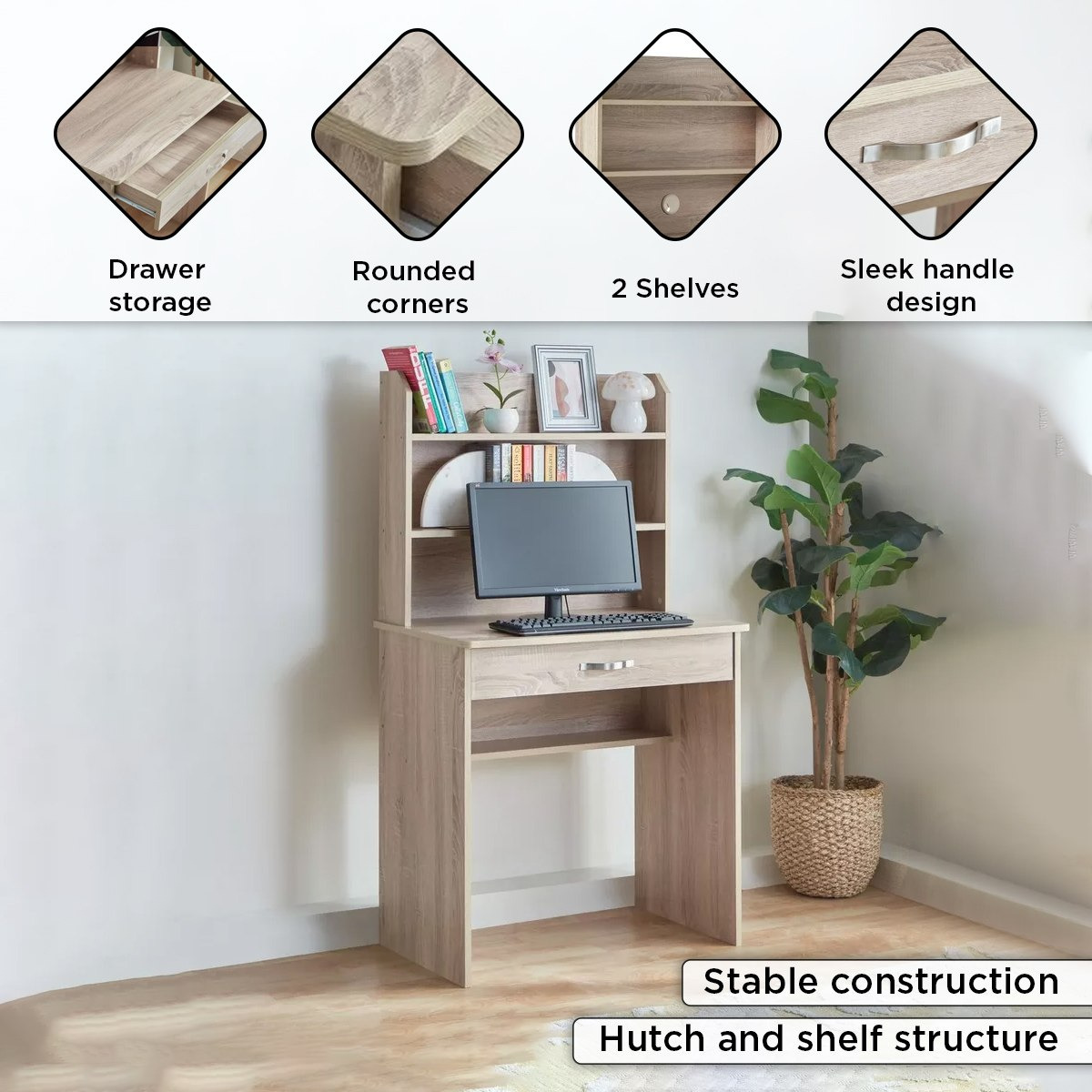 Jazz 1-Drawer Study Desk with Hutch-hbxfurniture-office-desks-image-5