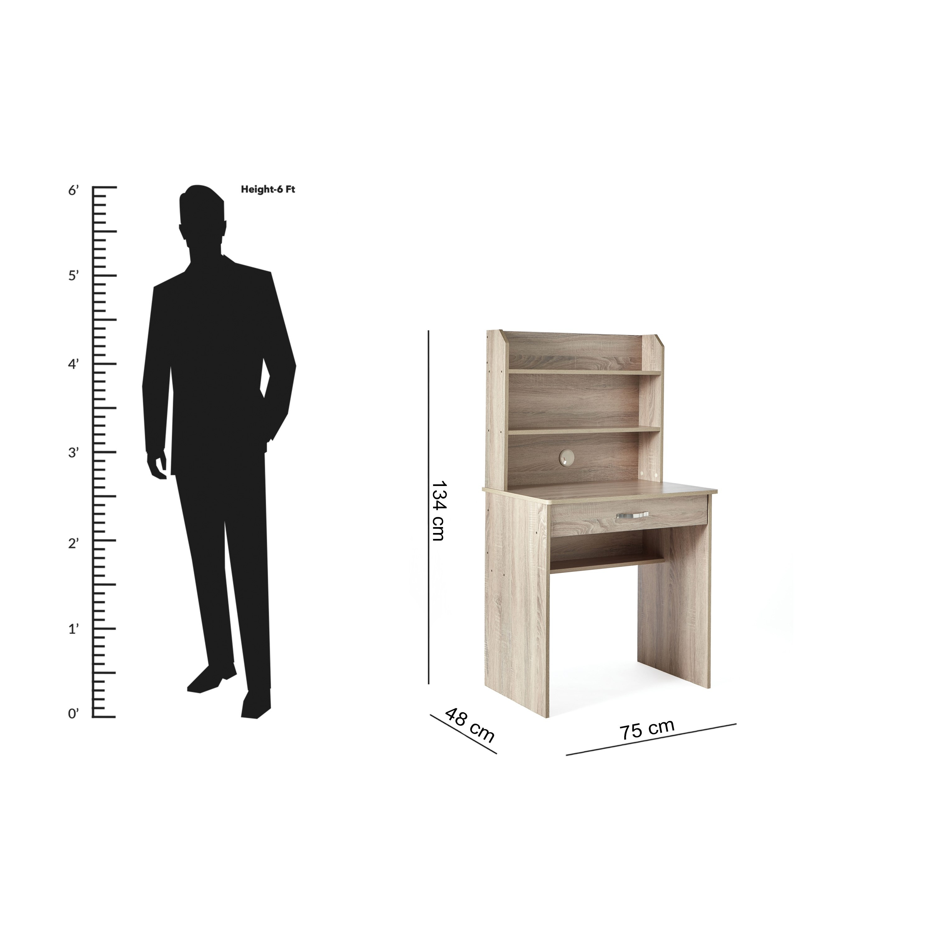 Jazz 1-Drawer Study Desk with Hutch-hbxfurniture-office-desks-image-11